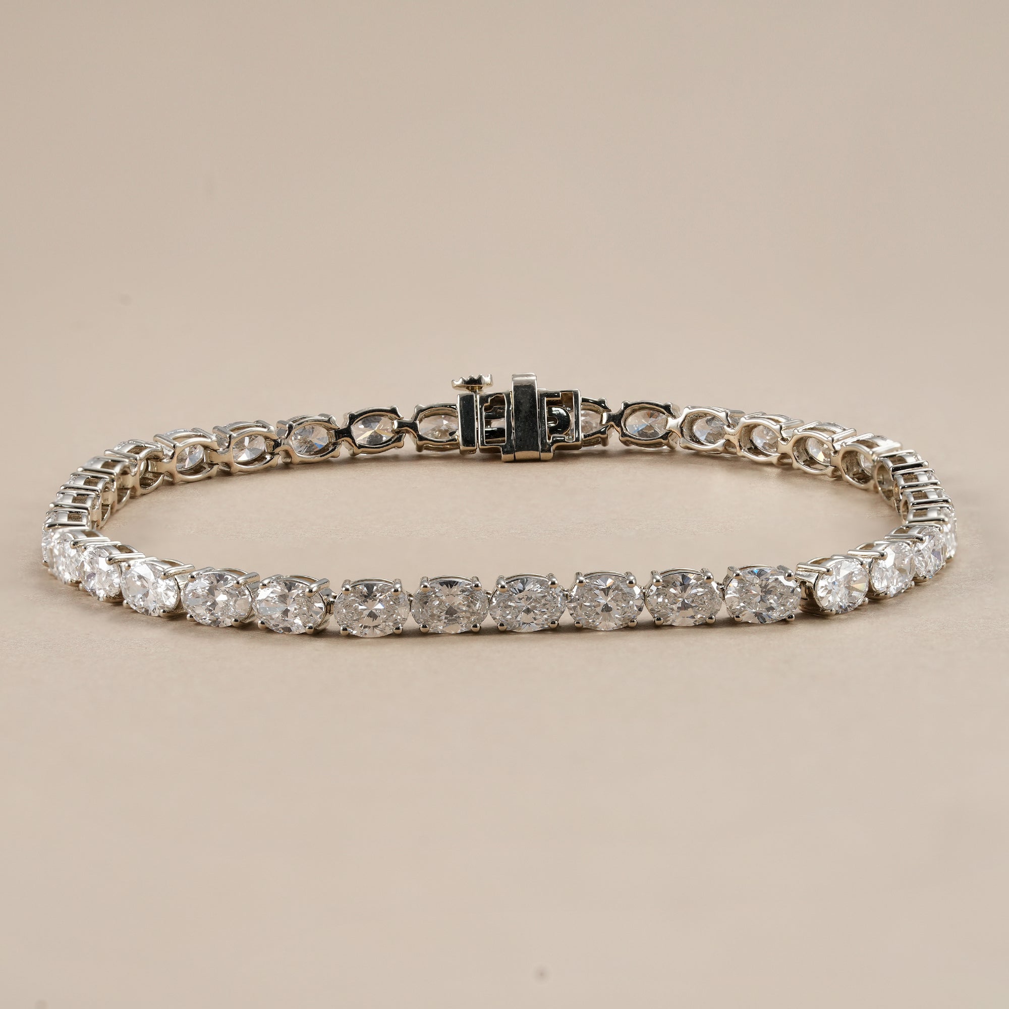 East-West Oval Cut Lab Grown Diamond Tennis Bracelet
