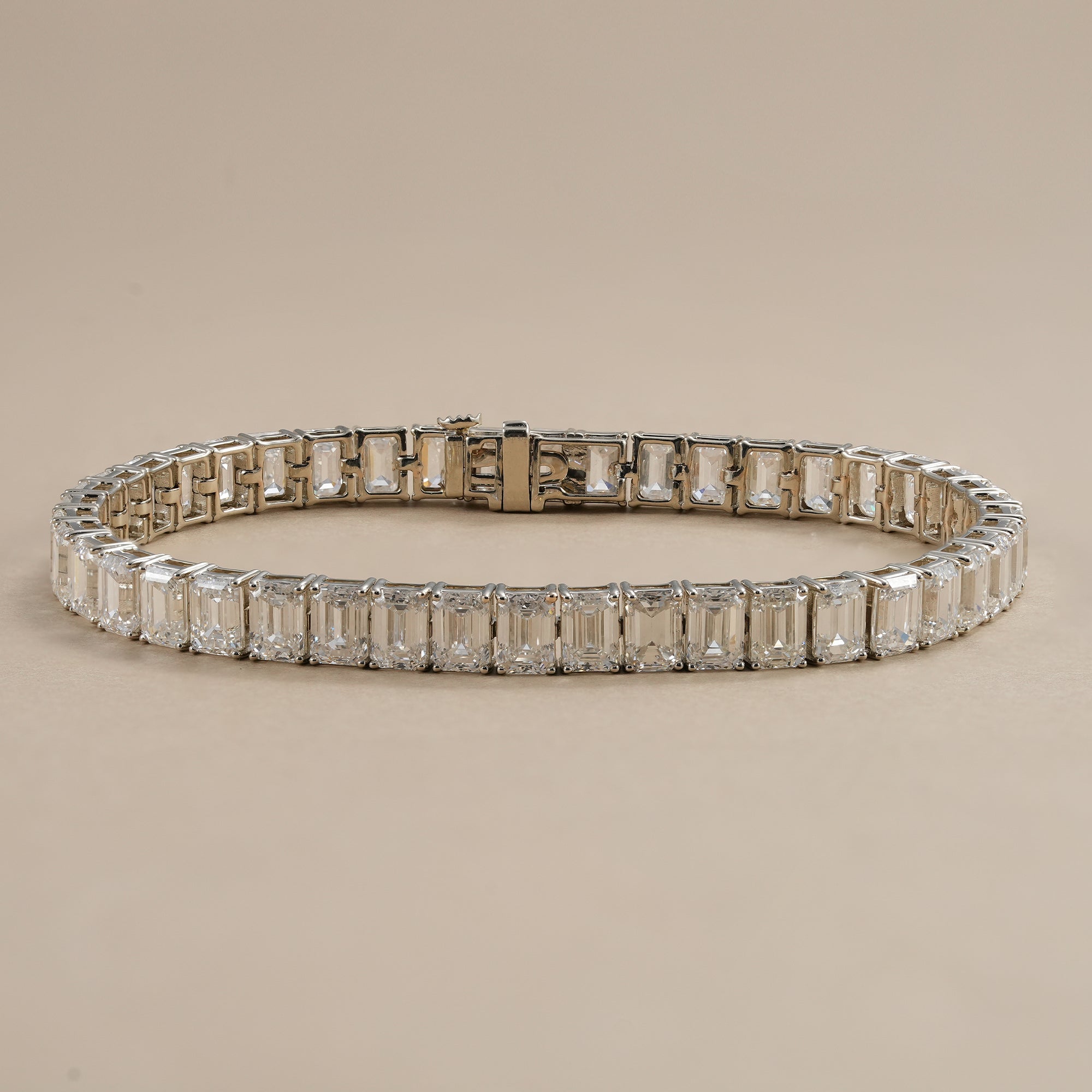 Emerald Cut Lab Grown Diamond Tennis Bracelet
