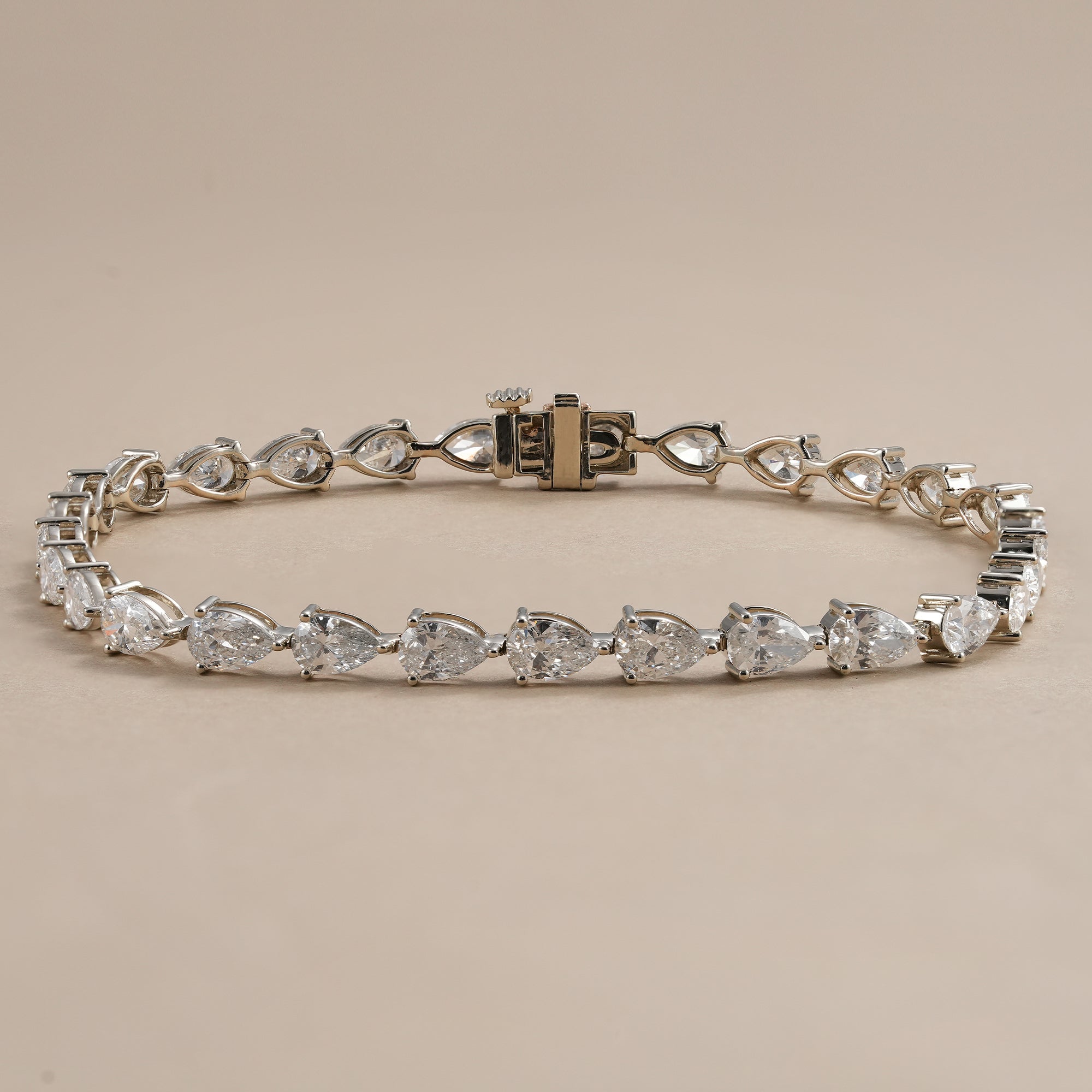 Pear Cut Lab Grown Diamond Tennis Bracelet