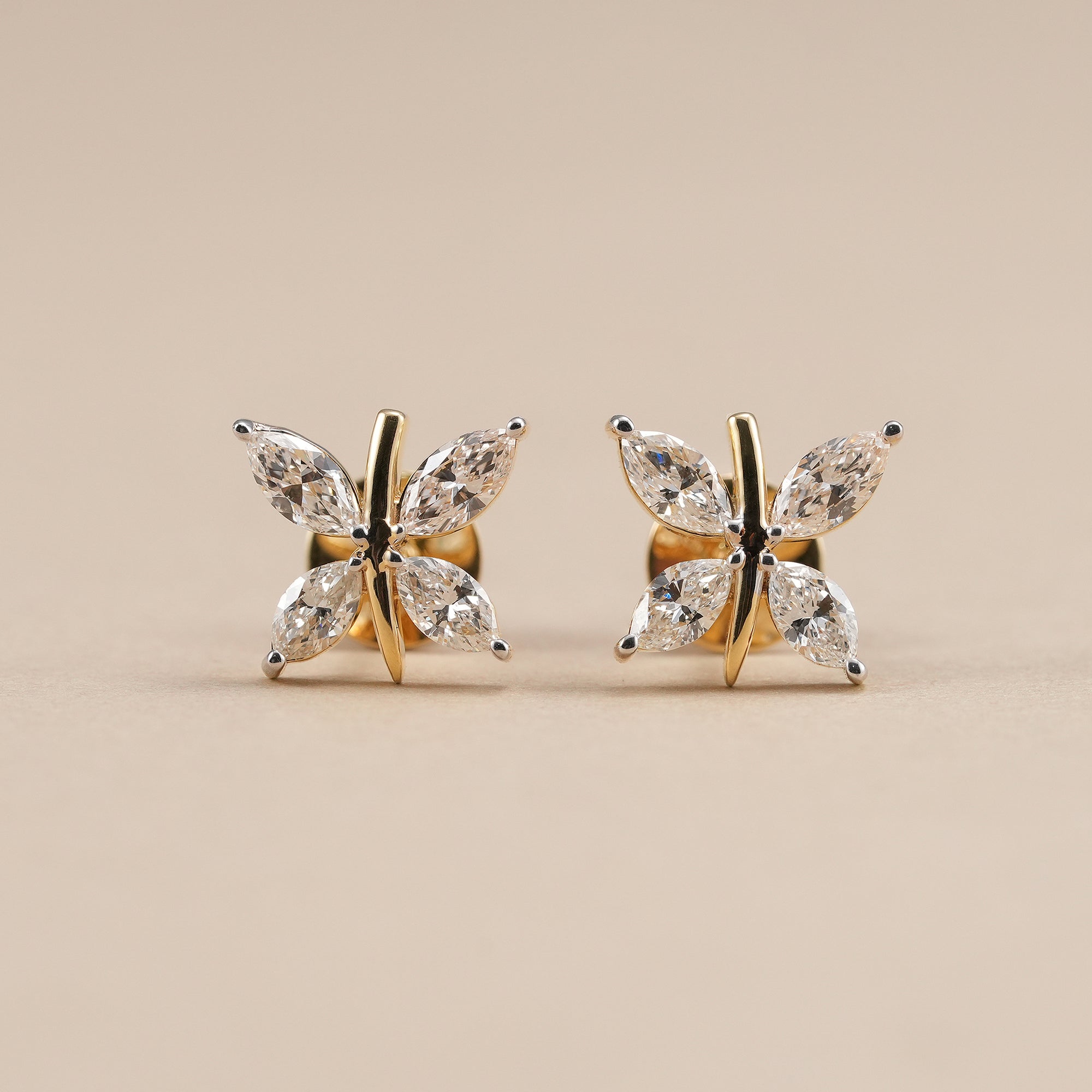 Butterfly Inspired Marquise Lab Diamond Earrings