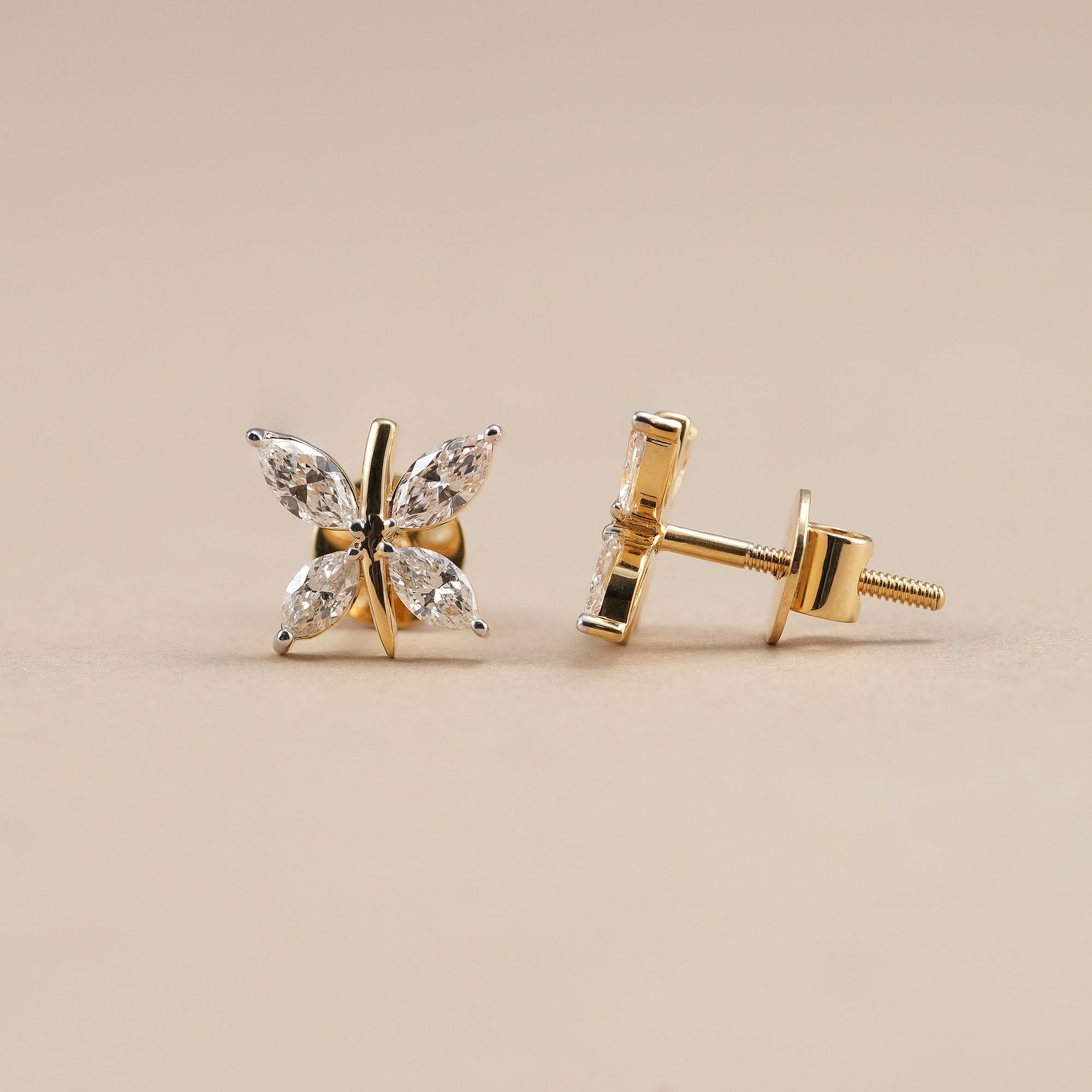 Butterfly Inspired Marquise Lab Diamond Earrings