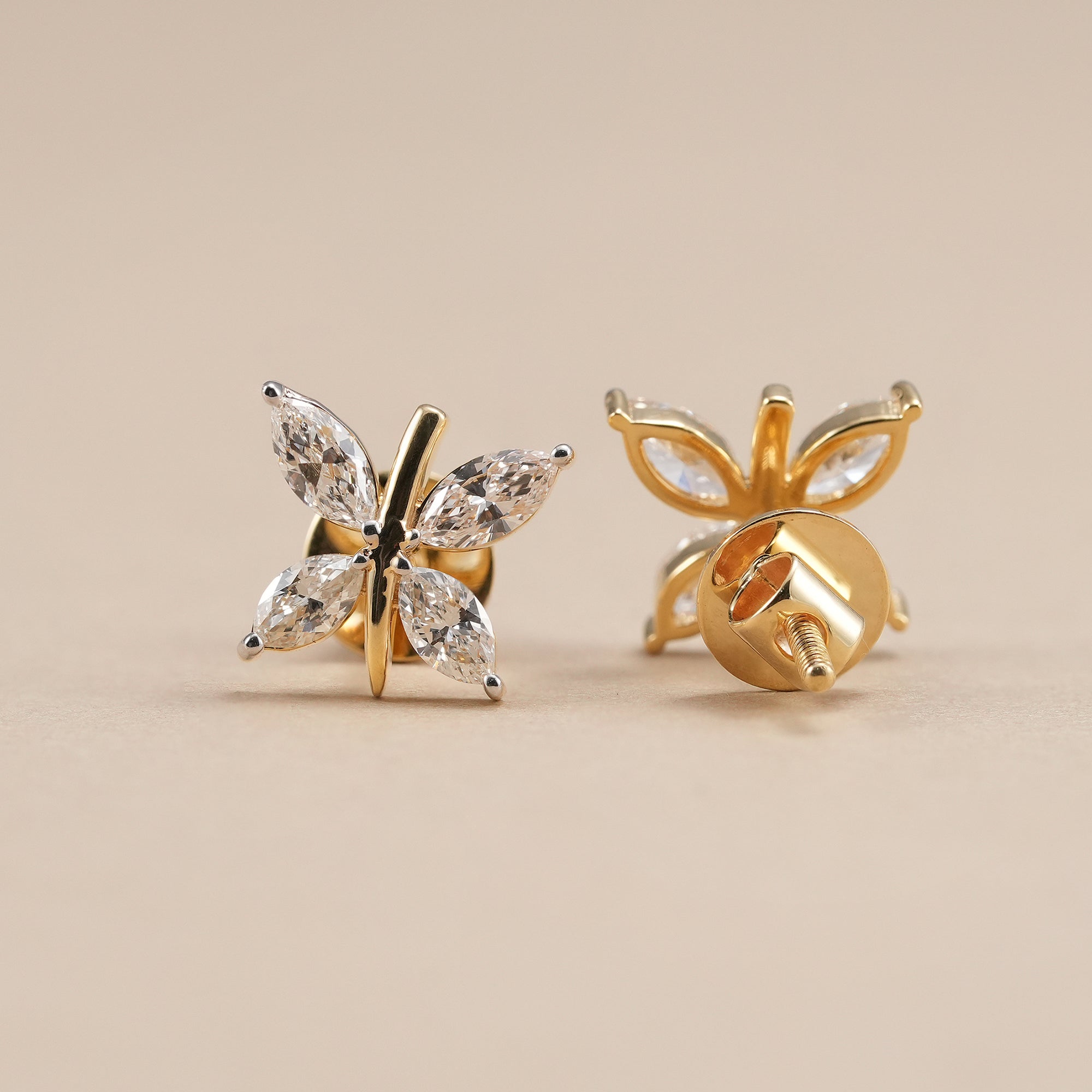 Butterfly Inspired Marquise Lab Diamond Earrings