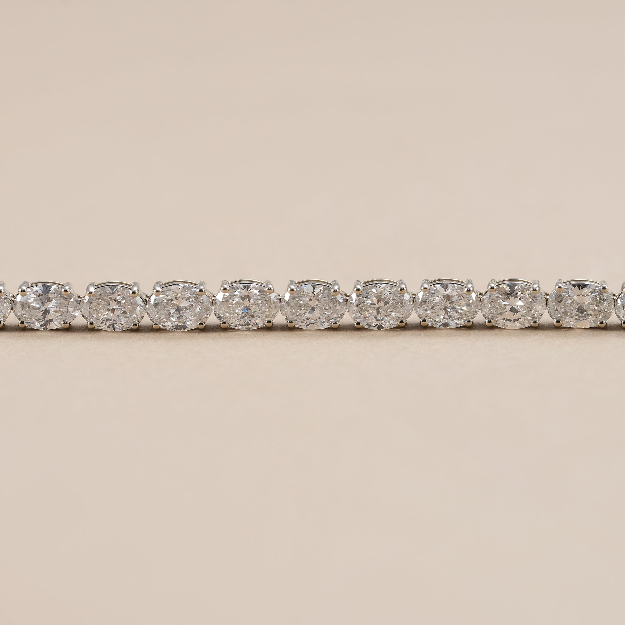 East-West Oval Cut Lab Grown Diamond Tennis Bracelet
