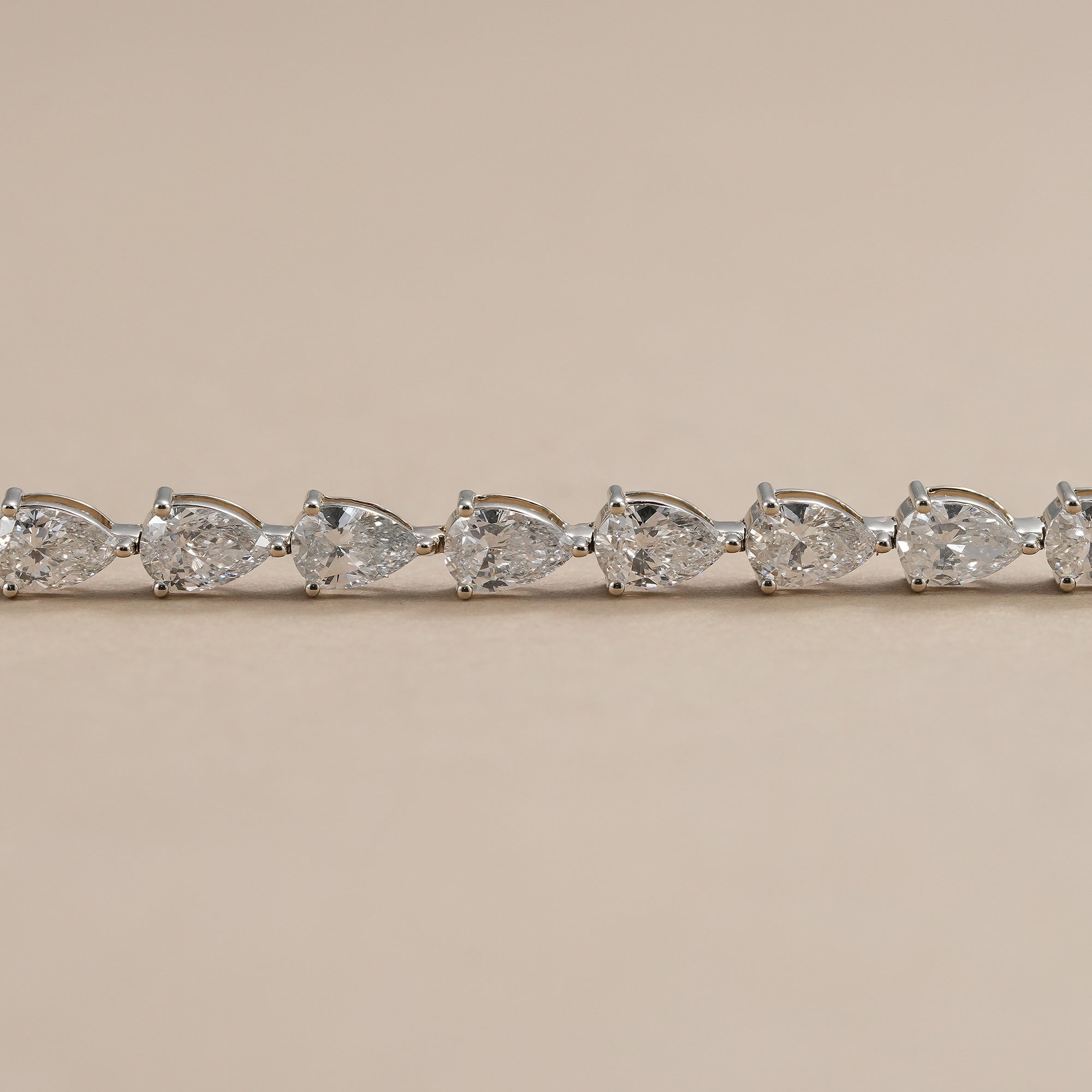 Pear Cut Lab Grown Diamond Tennis Bracelet