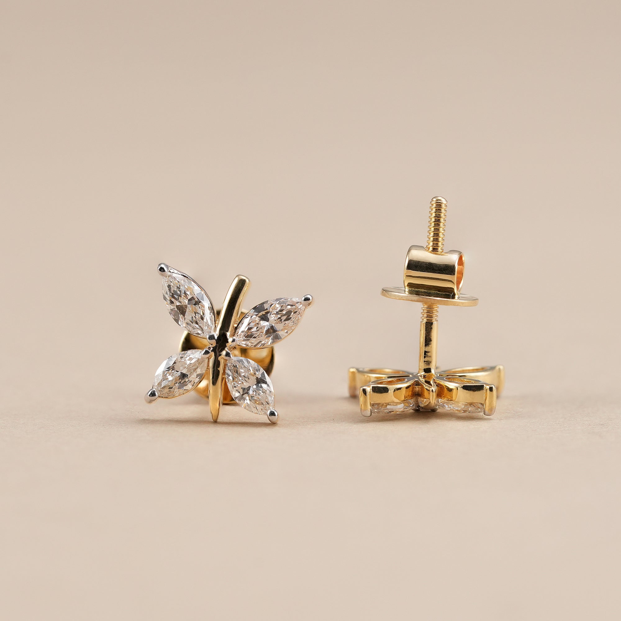 Butterfly Inspired Marquise Lab Diamond Earrings
