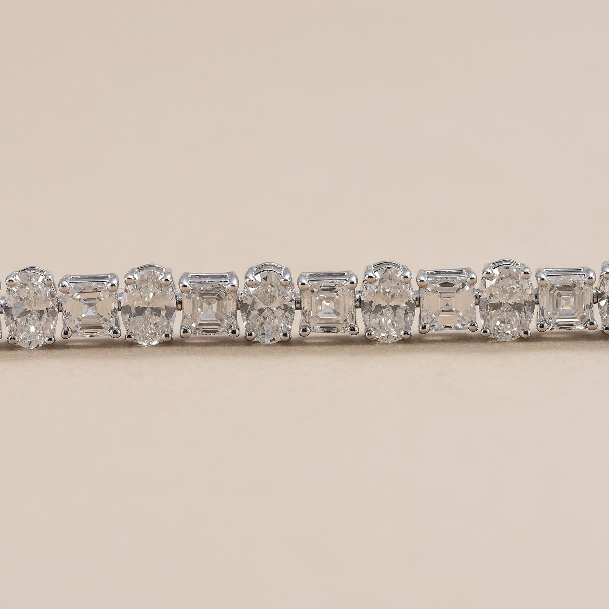 Asscher and Oval Alternative Lab Diamond Tennis Bracelet