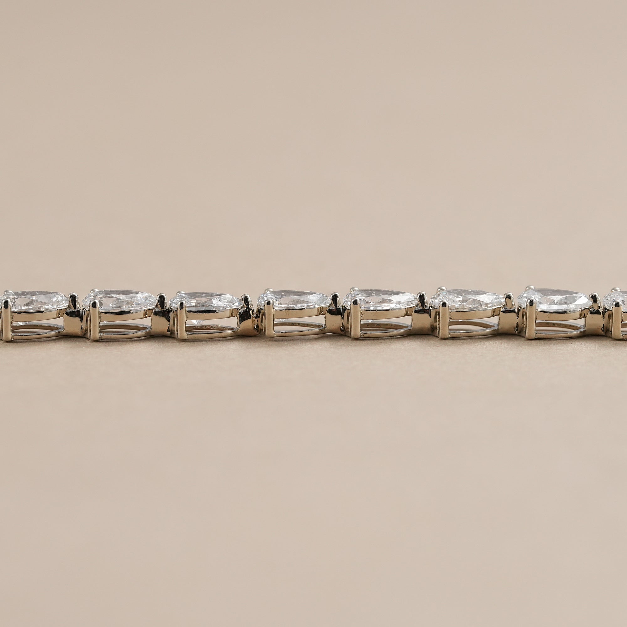 Pear Cut Lab Grown Diamond Tennis Bracelet