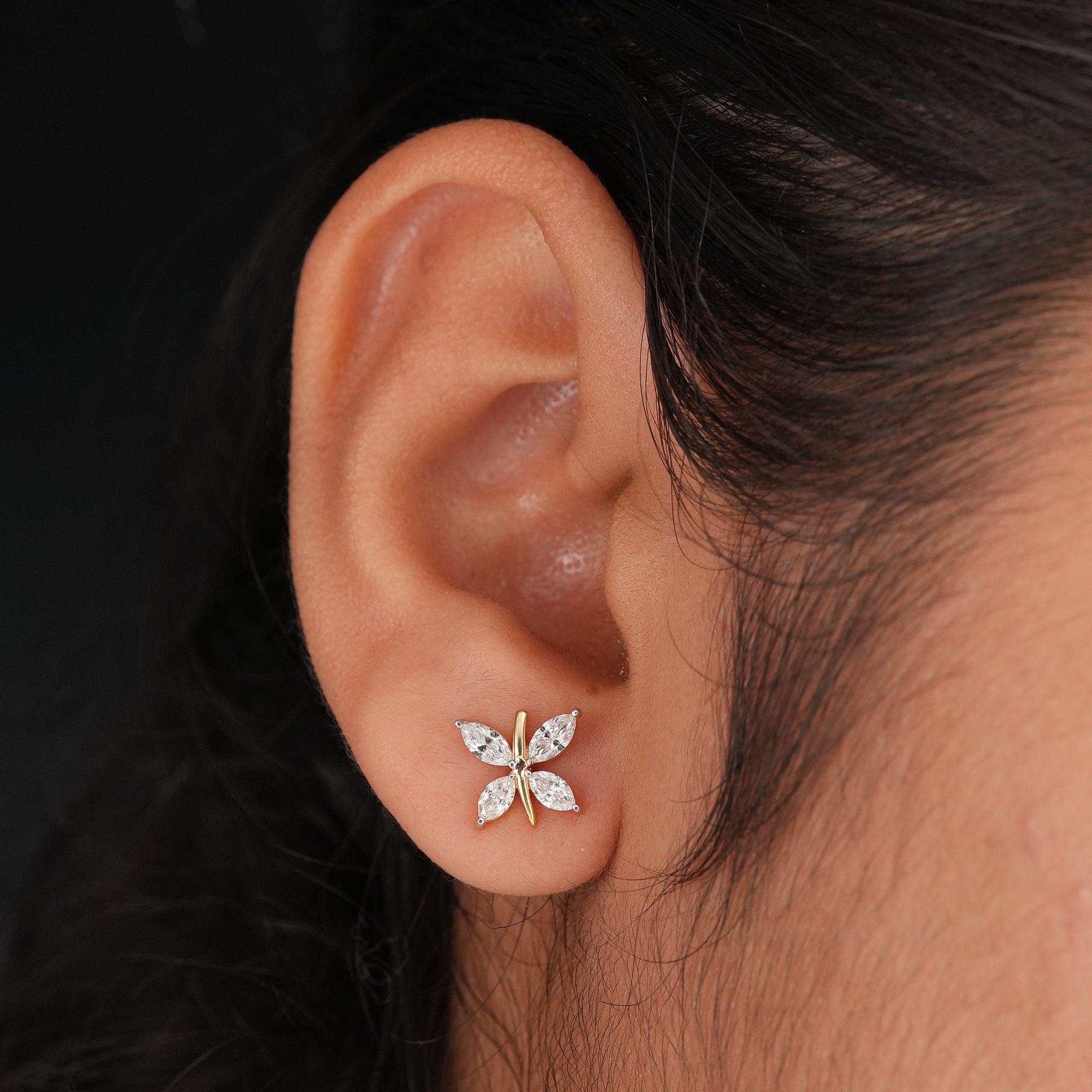 Butterfly Inspired Marquise Lab Diamond Earrings
