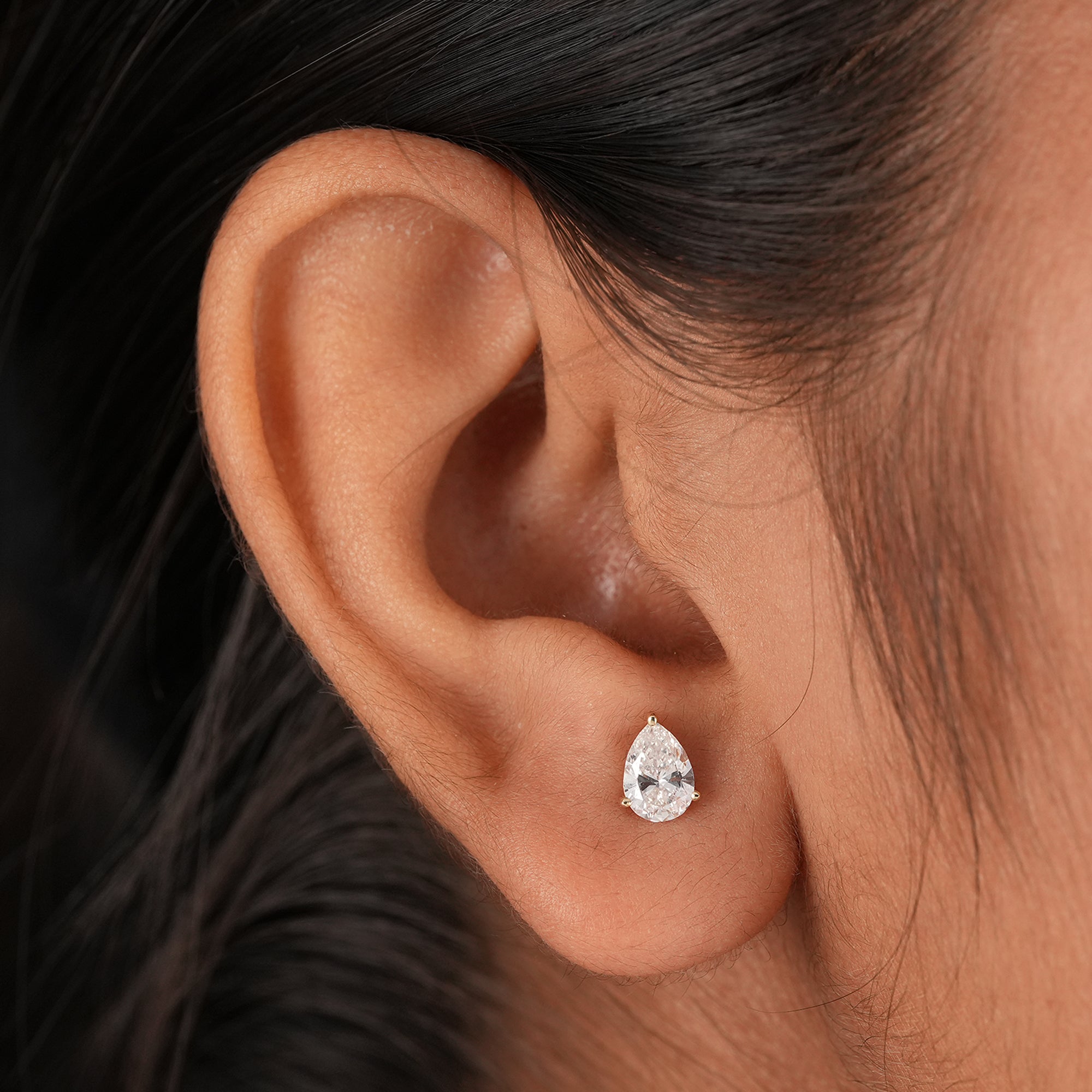 Pear Cut Lab Grown Diamond Stud Earrings
