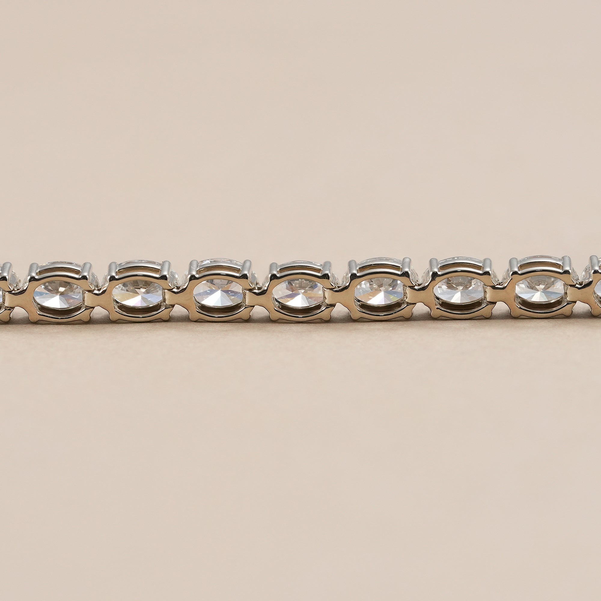 East-West Oval Cut Lab Grown Diamond Tennis Bracelet