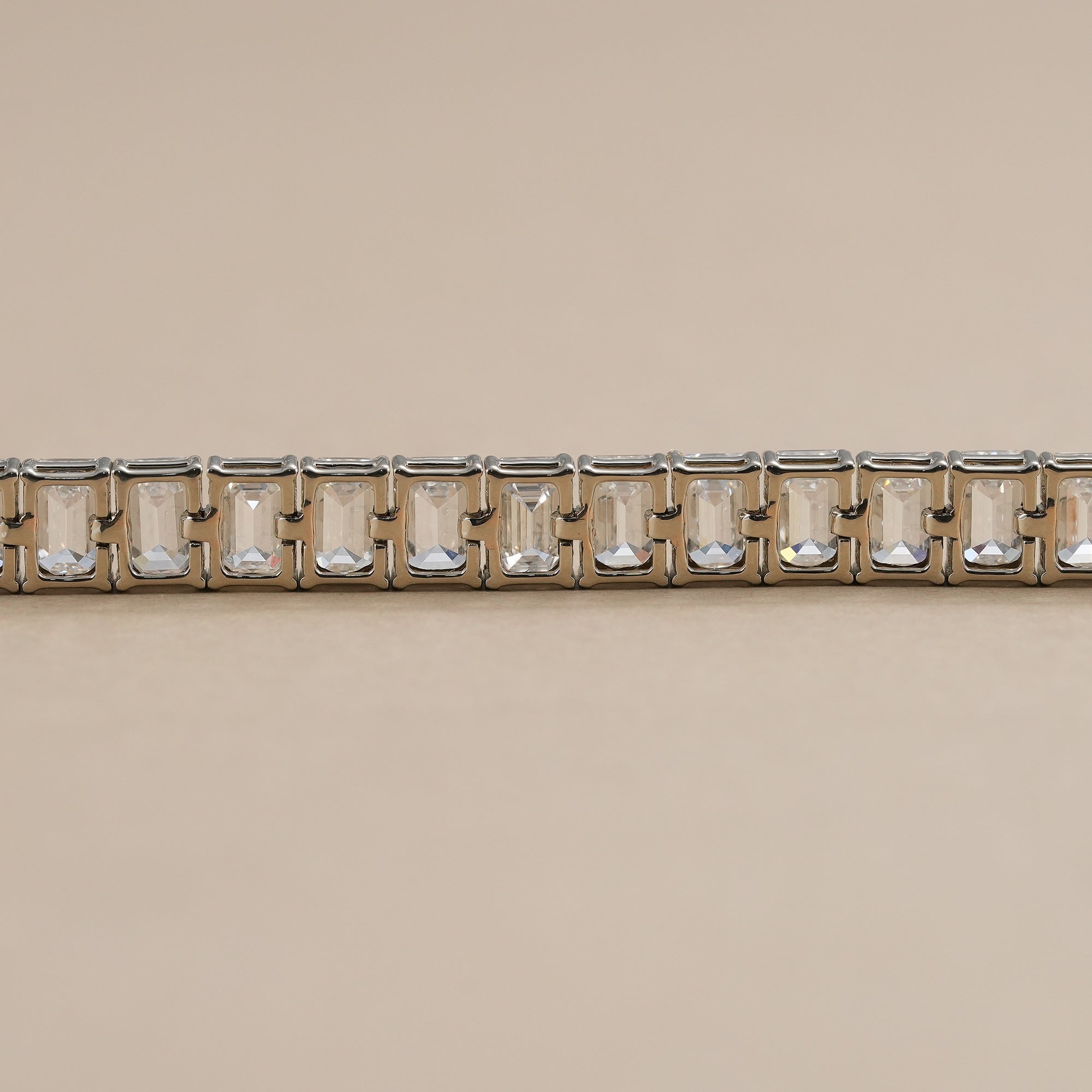 Emerald Cut Lab Grown Diamond Tennis Bracelet