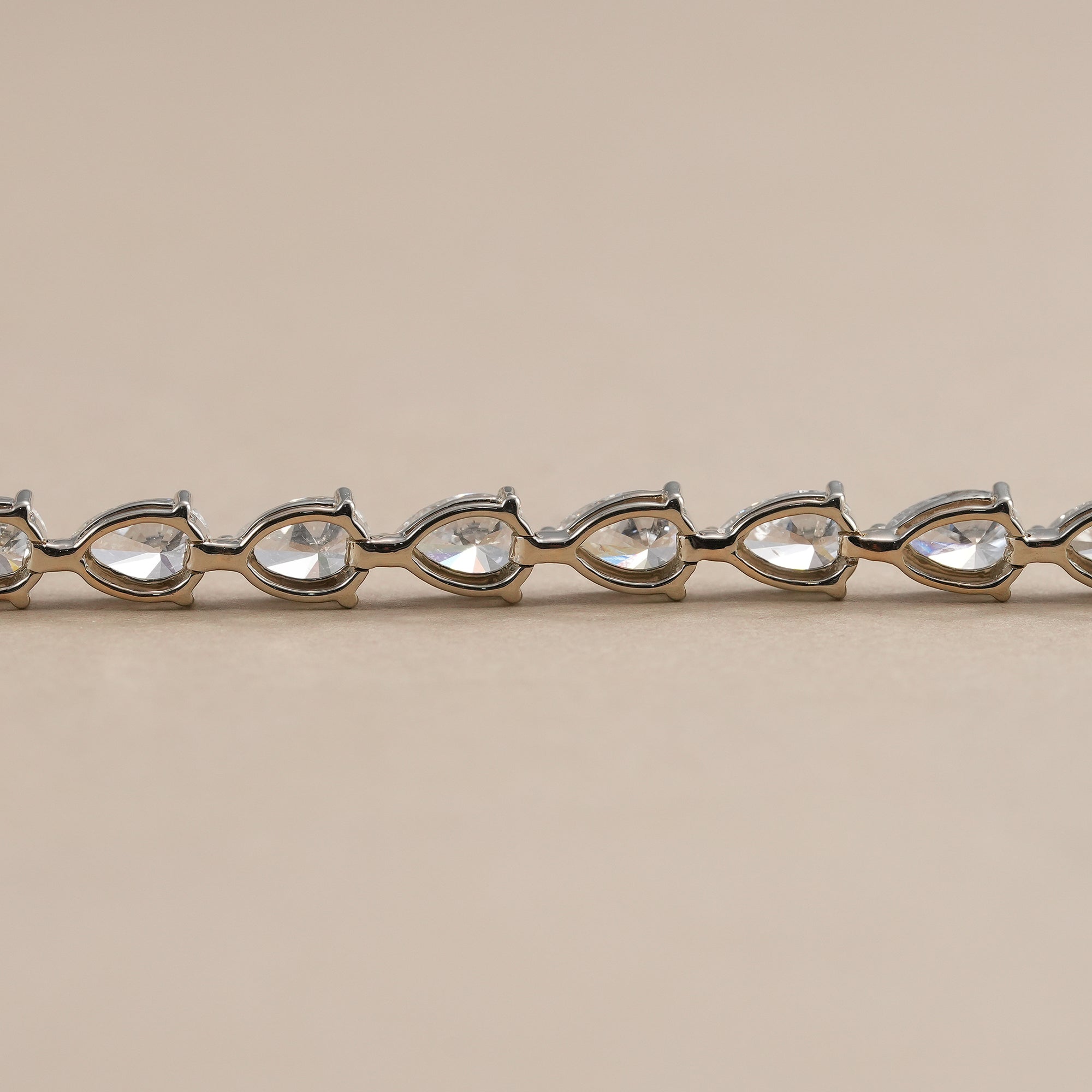 Pear Cut Lab Grown Diamond Tennis Bracelet