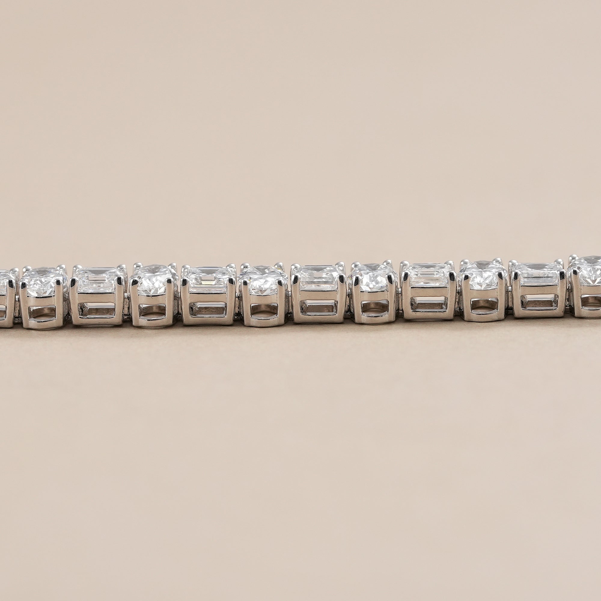 Asscher and Oval Alternative Lab Diamond Tennis Bracelet
