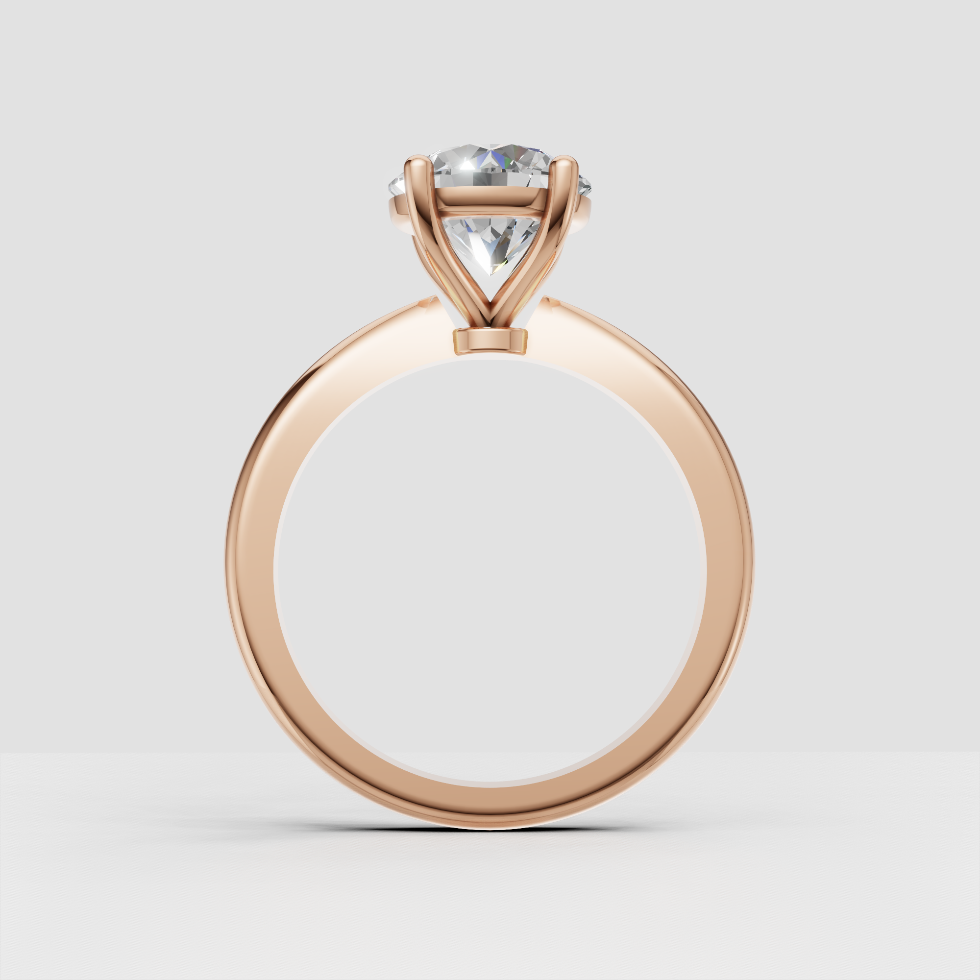 IGI Certified Round Lab Diamond Engagement Ring