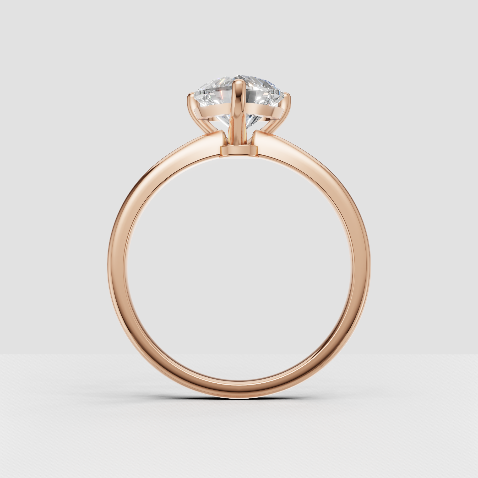 Heart Shaped Lab Grown Diamond Solitaire Engagement Ring