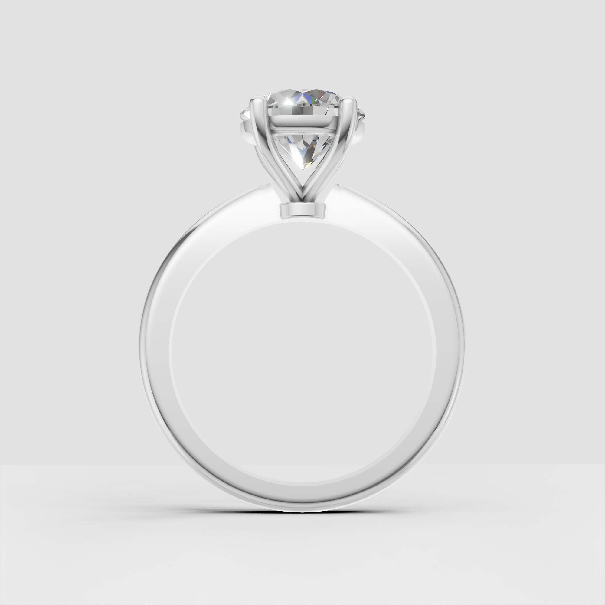 IGI Certified Round Lab Diamond Engagement Ring