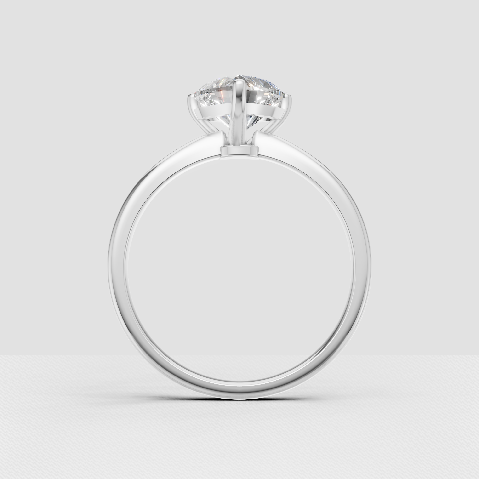 Heart Shaped Lab Grown Diamond Solitaire Engagement Ring