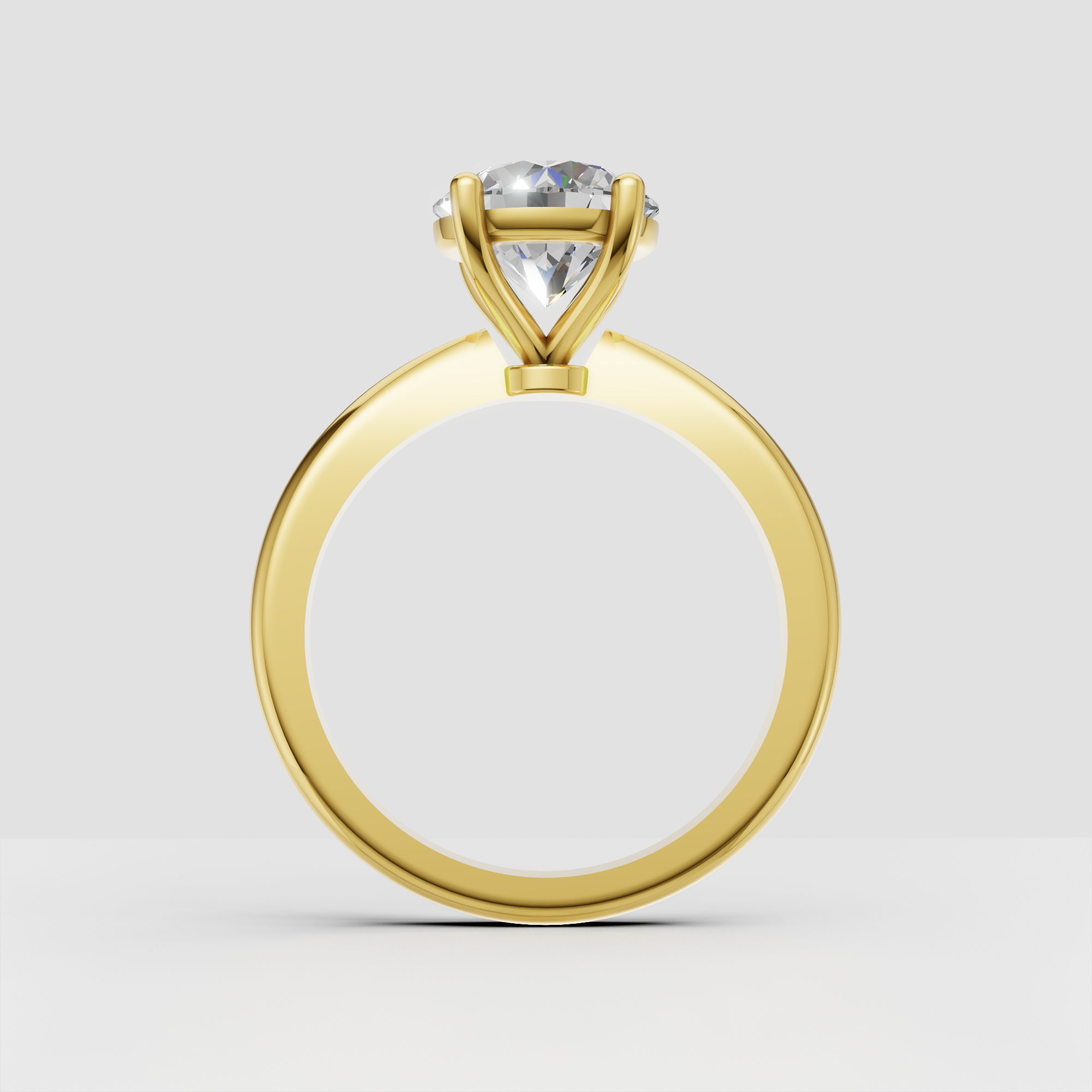 IGI Certified Round Lab Diamond Engagement Ring