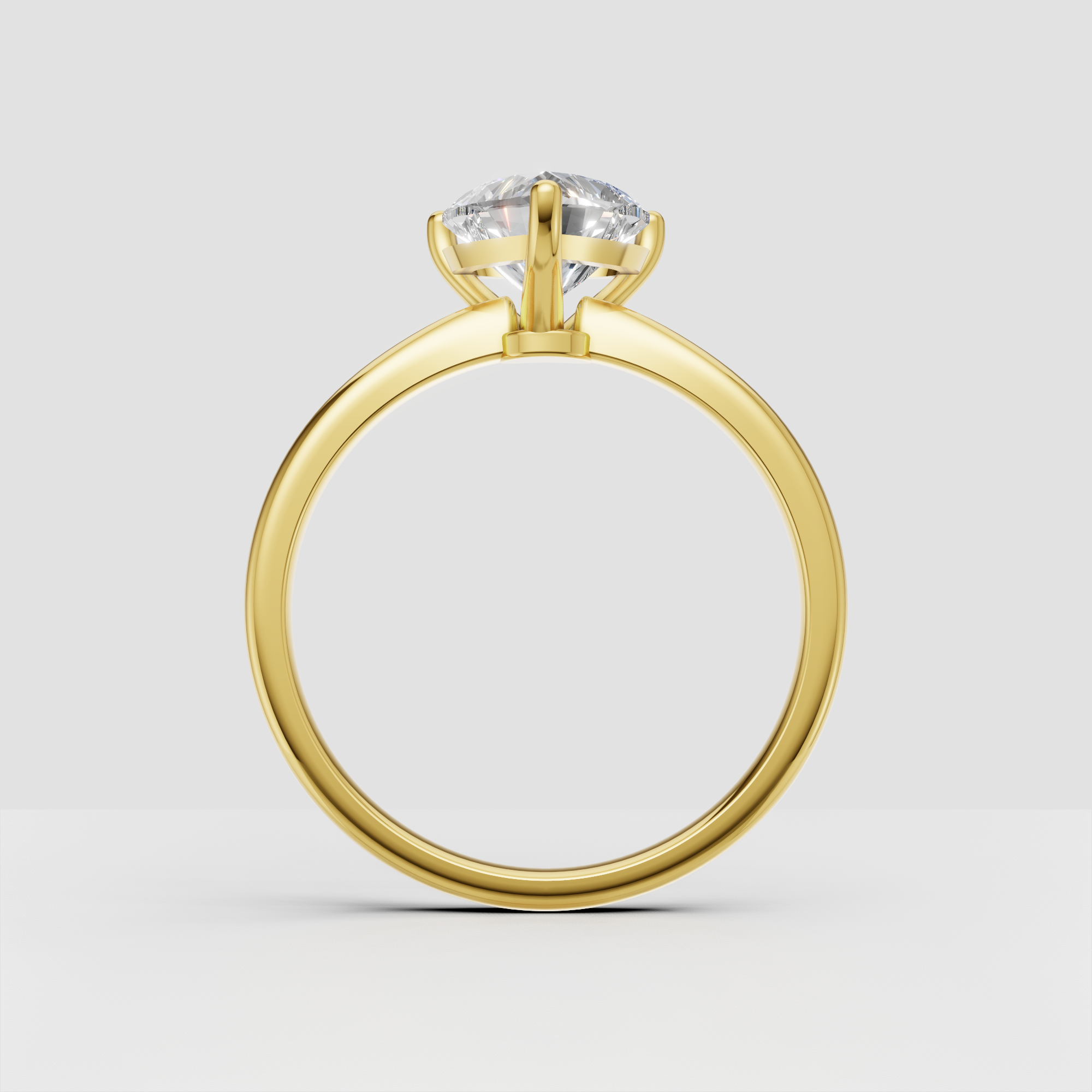 Heart Shaped Lab Grown Diamond Solitaire Engagement Ring