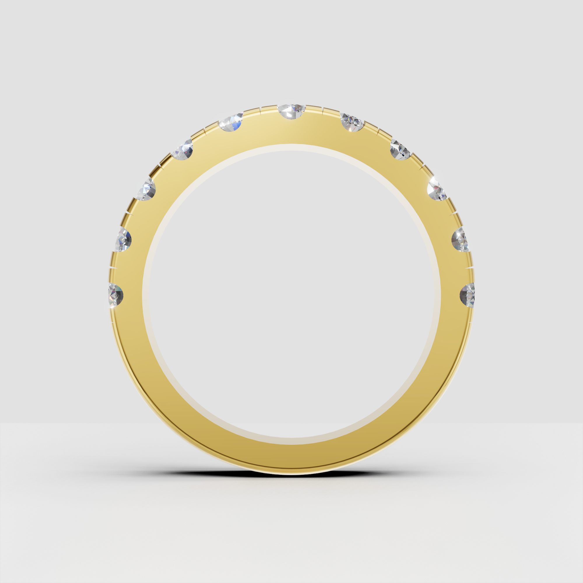 Curved Lab Grown Diamond Wedding Band