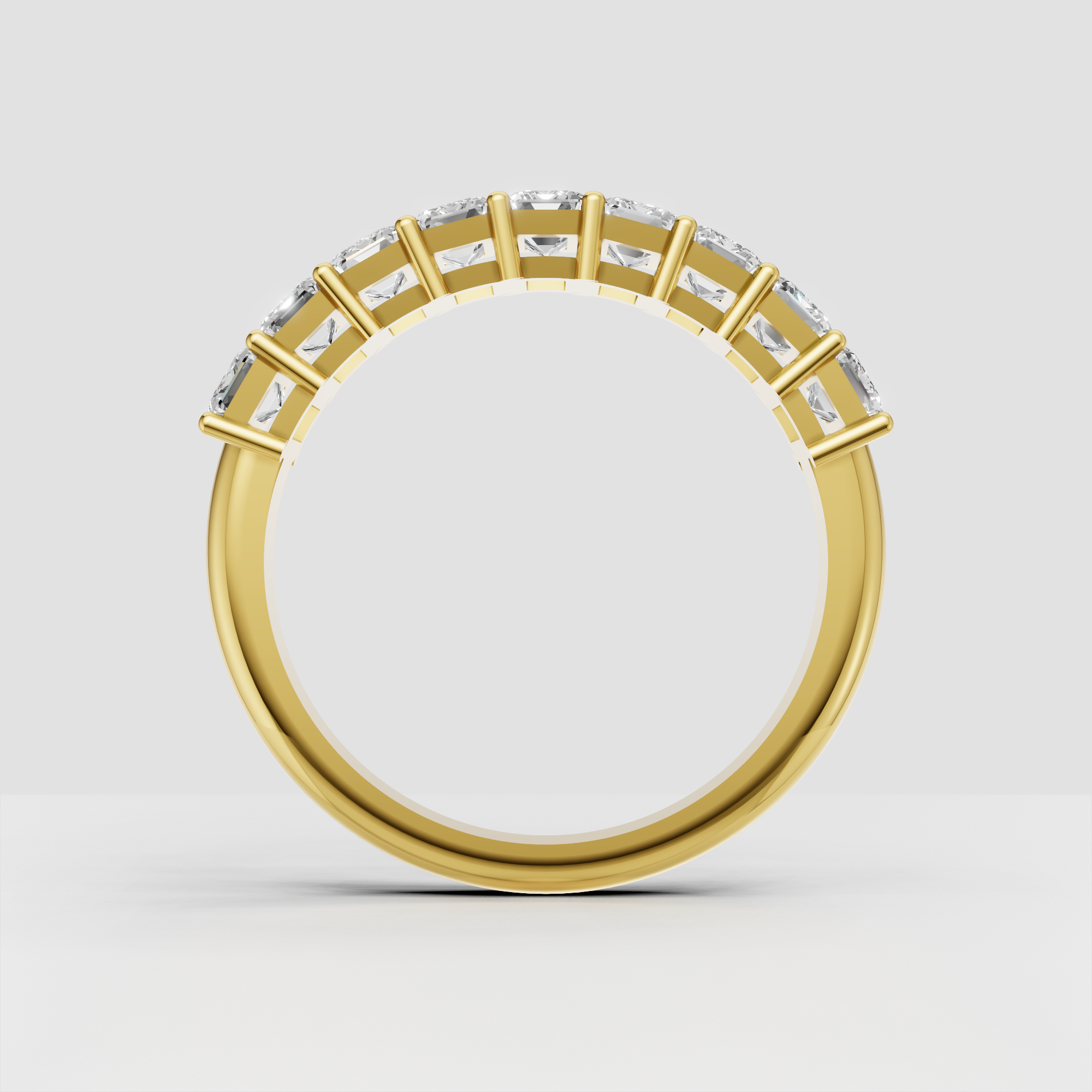 Emerald Cut Lab Grown Diamond Eternity Wedding Band