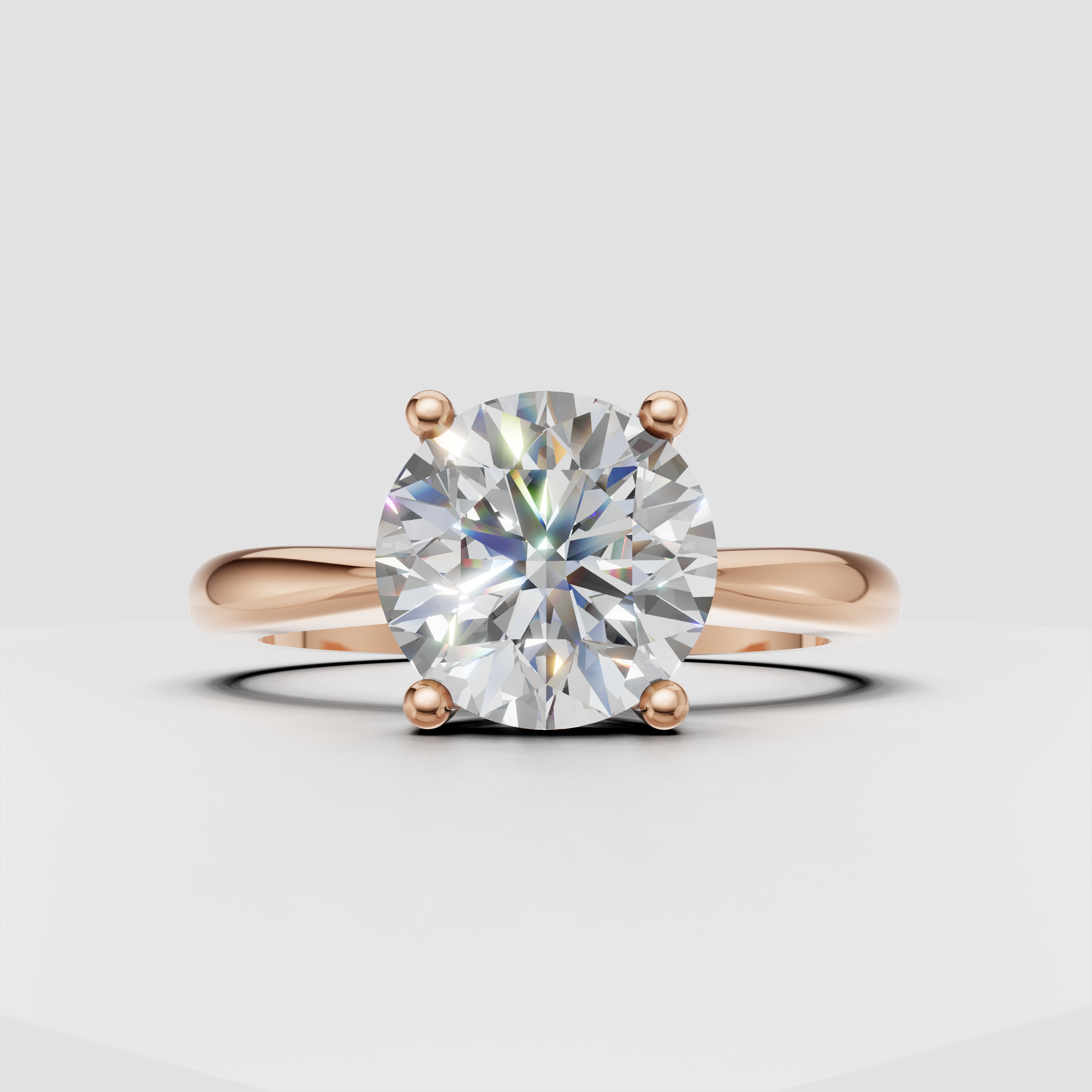 IGI Certified Round Lab Diamond Engagement Ring