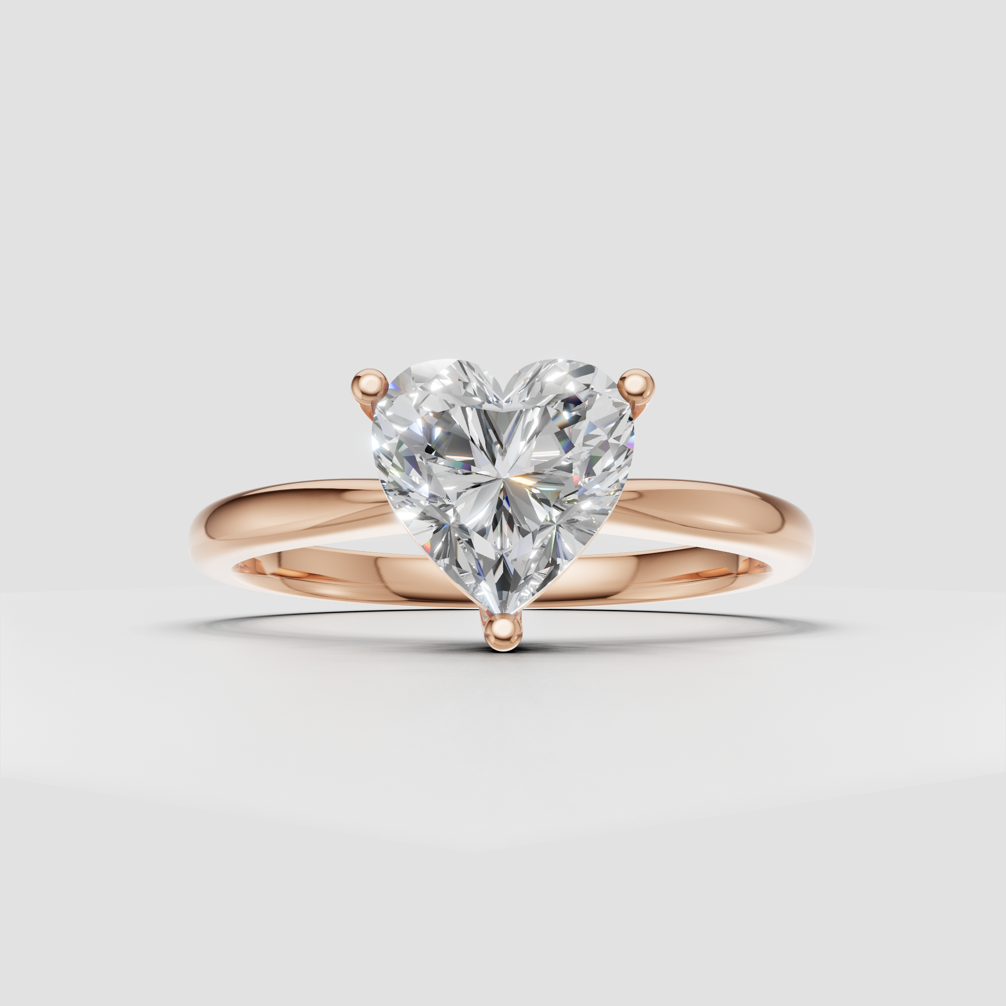 Heart Shaped Lab Grown Diamond Solitaire Engagement Ring