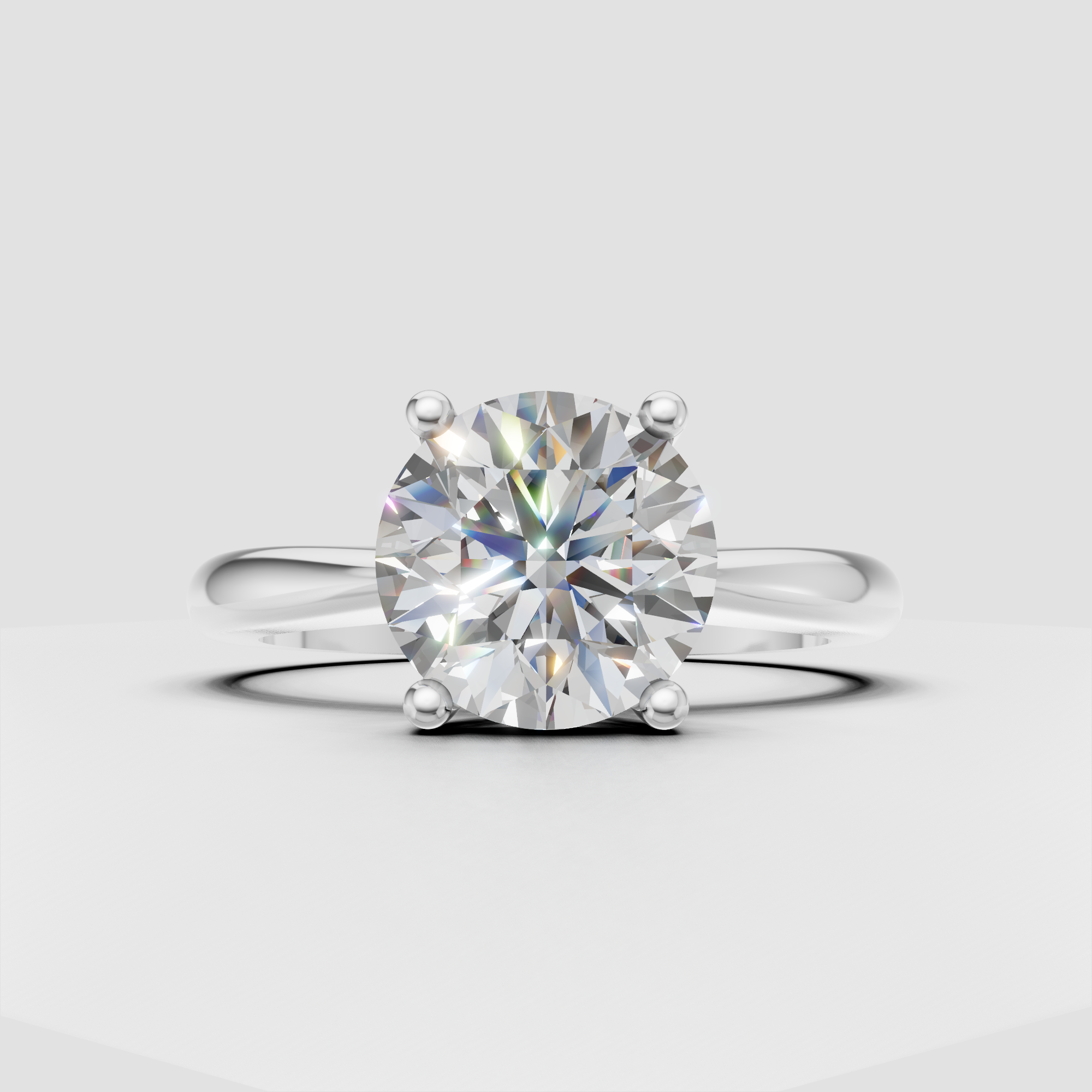 IGI Certified Round Lab Diamond Engagement Ring