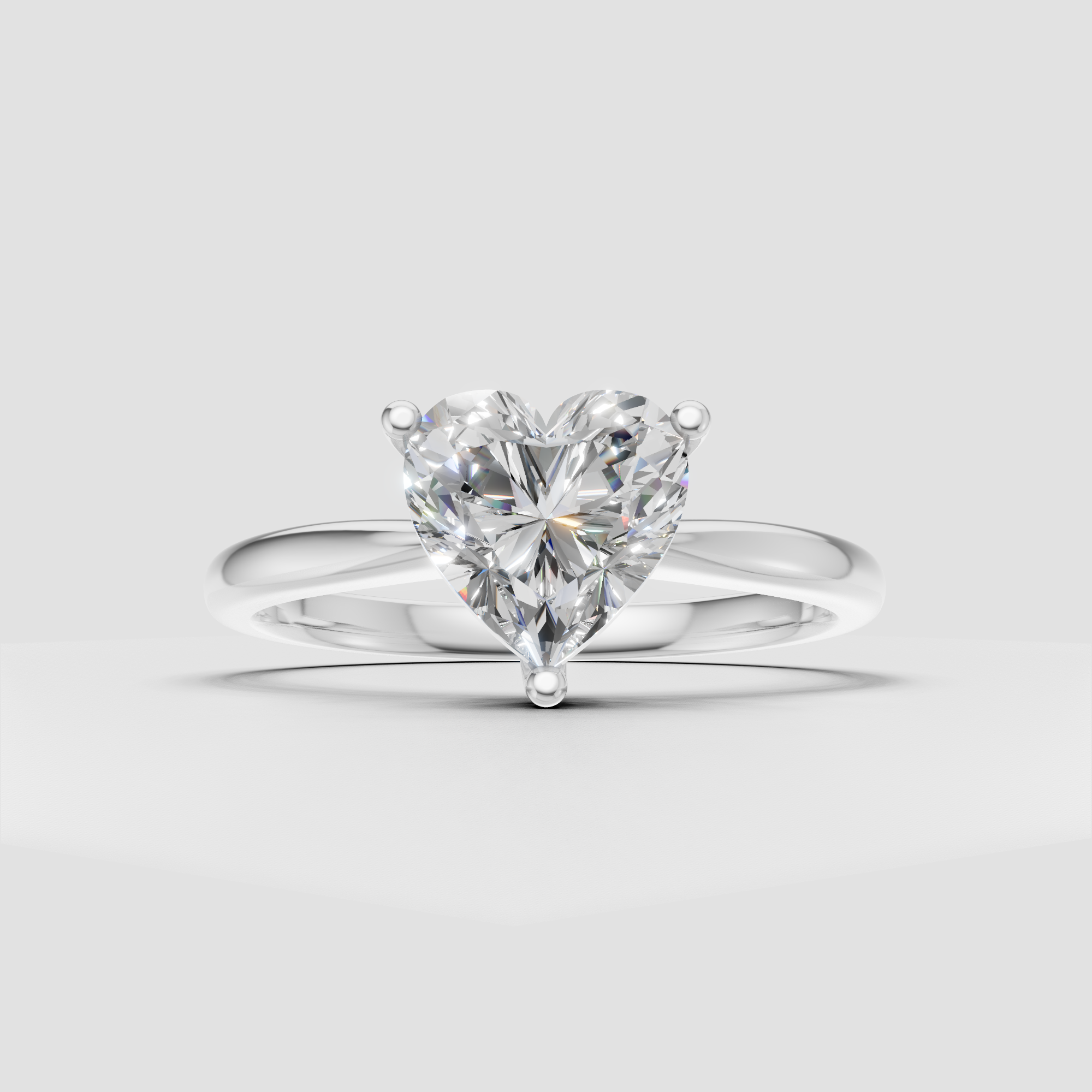 Heart Shaped Lab Grown Diamond Solitaire Engagement Ring