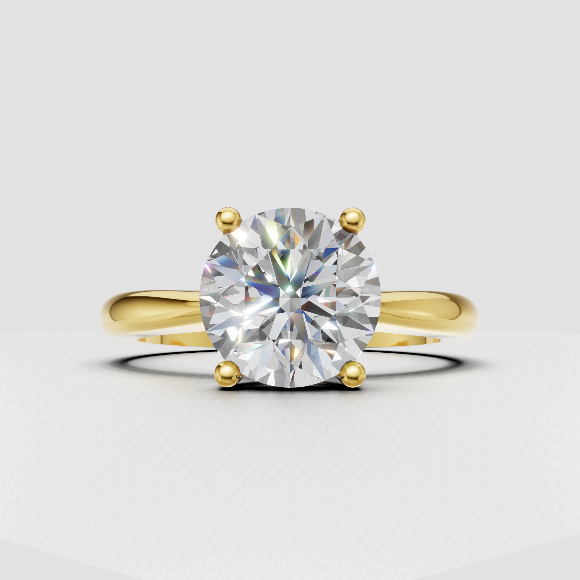 IGI Certified Round Lab Diamond Engagement Ring