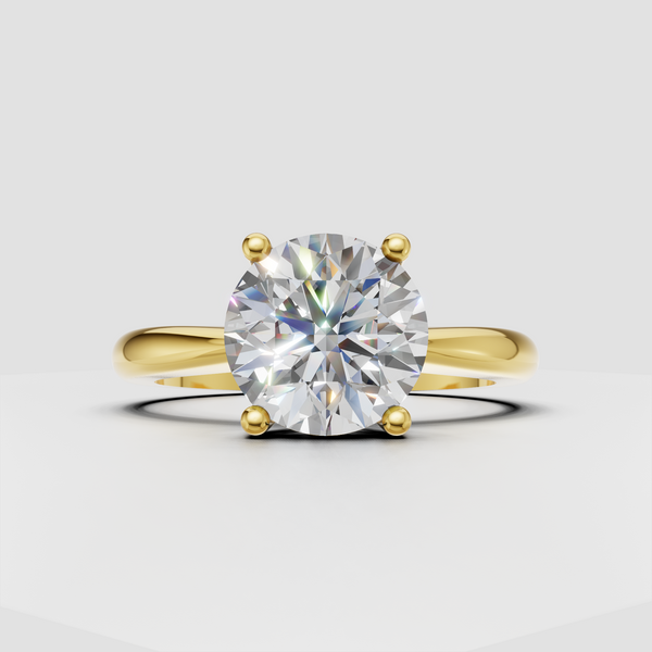 IGI Certified Round Lab Diamond Engagement Ring