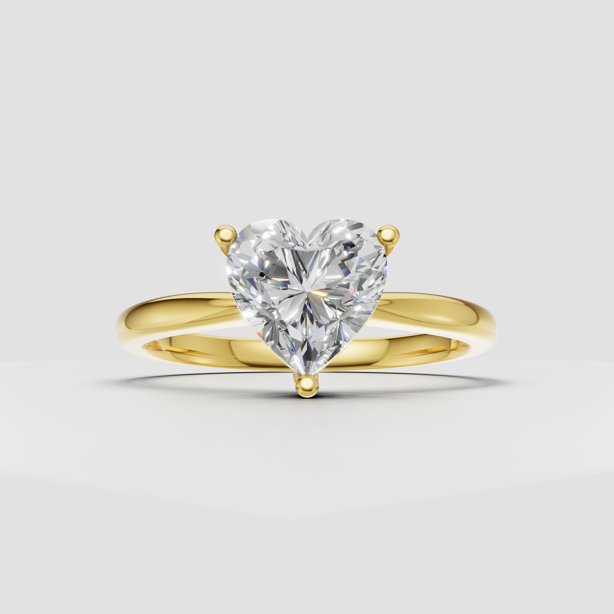 Heart Shaped Lab Grown Diamond Solitaire Engagement Ring