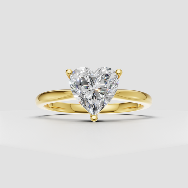 Heart Shaped Lab Grown Diamond Solitaire Engagement Ring