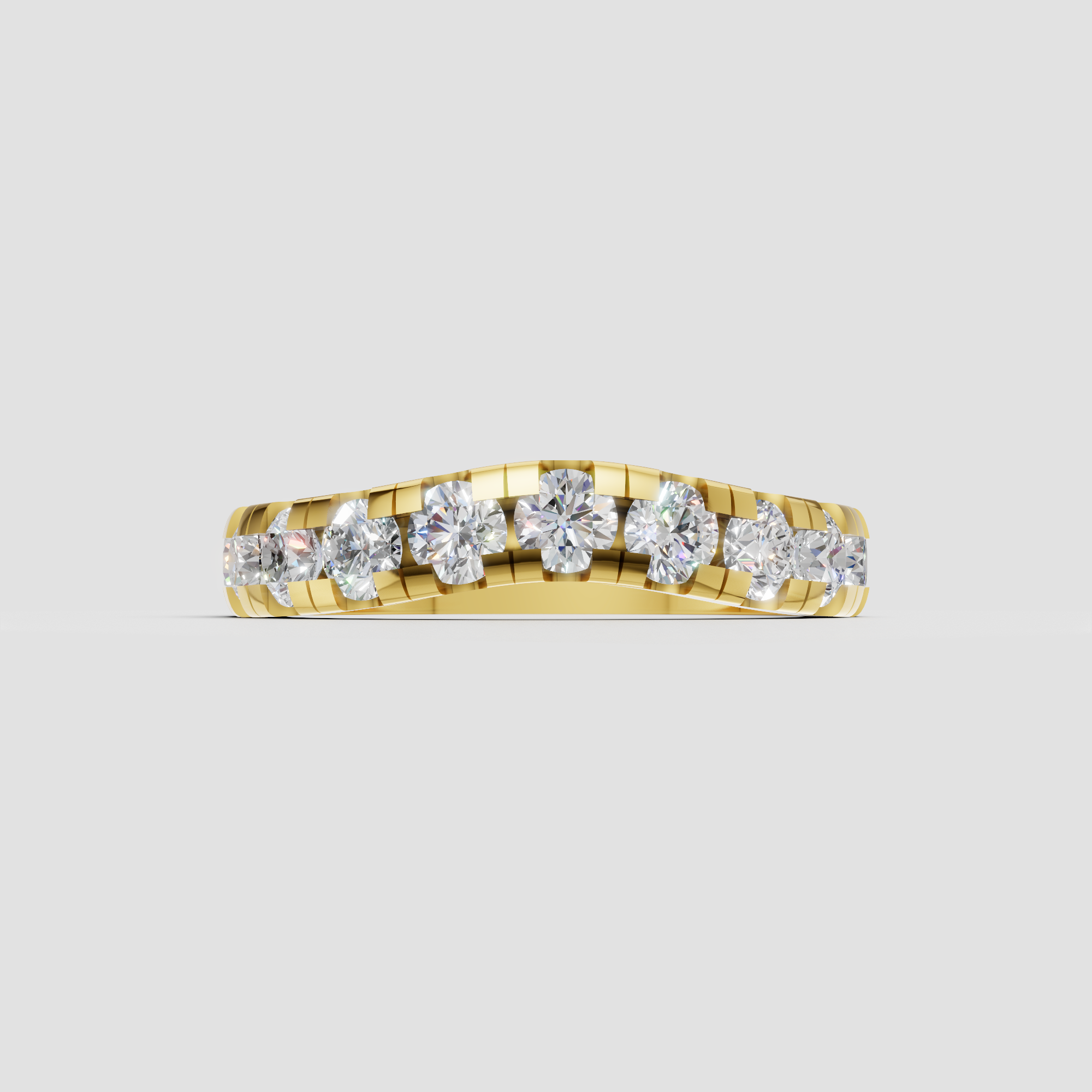 Curved Lab Grown Diamond Wedding Band