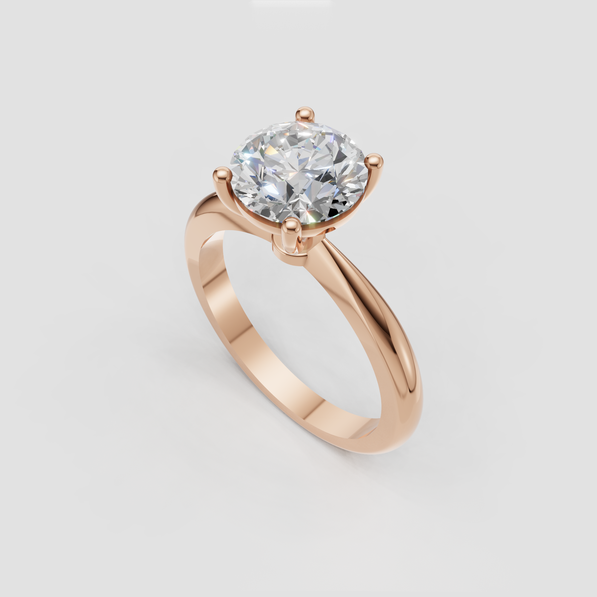 IGI Certified Round Lab Diamond Engagement Ring