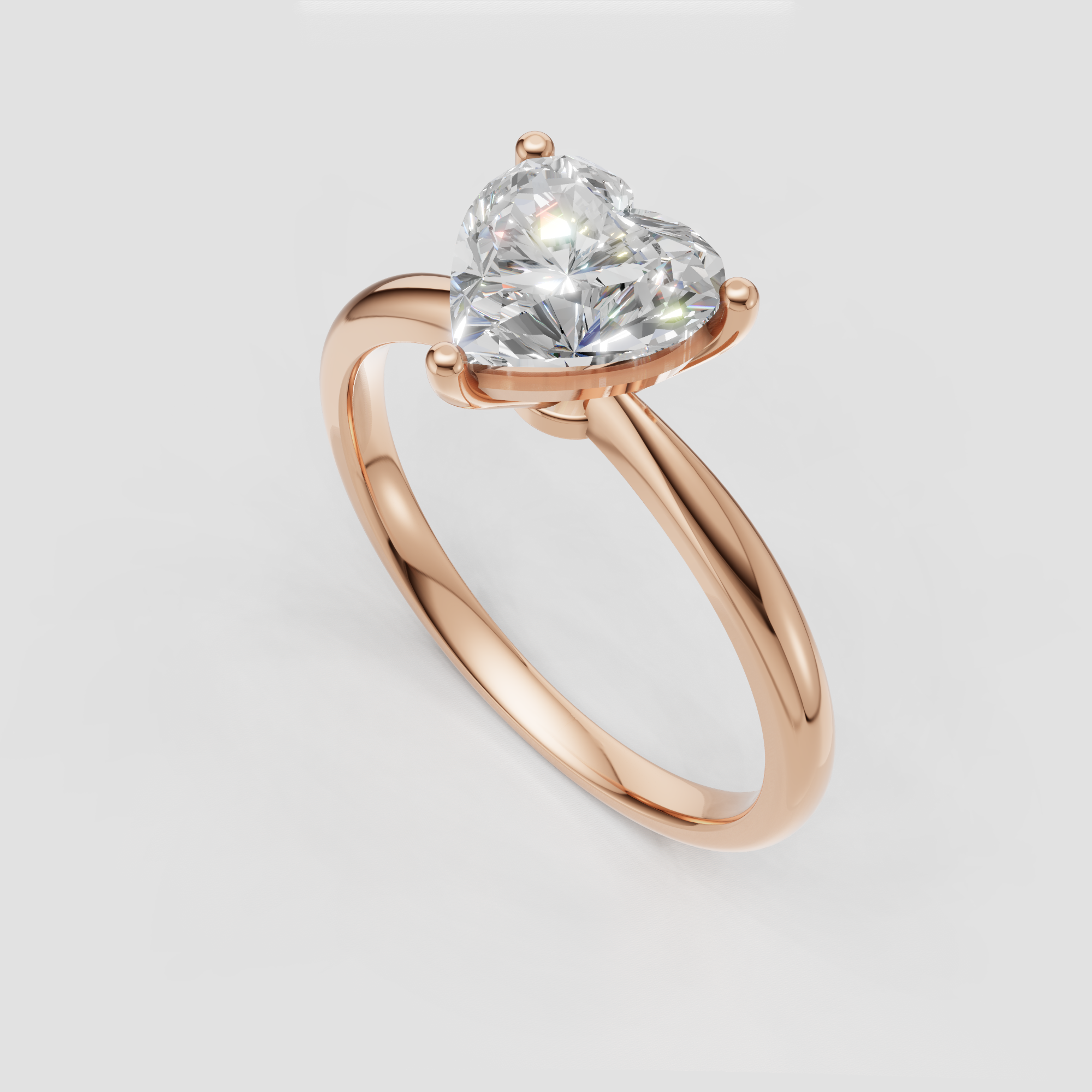 Heart Shaped Lab Grown Diamond Solitaire Engagement Ring