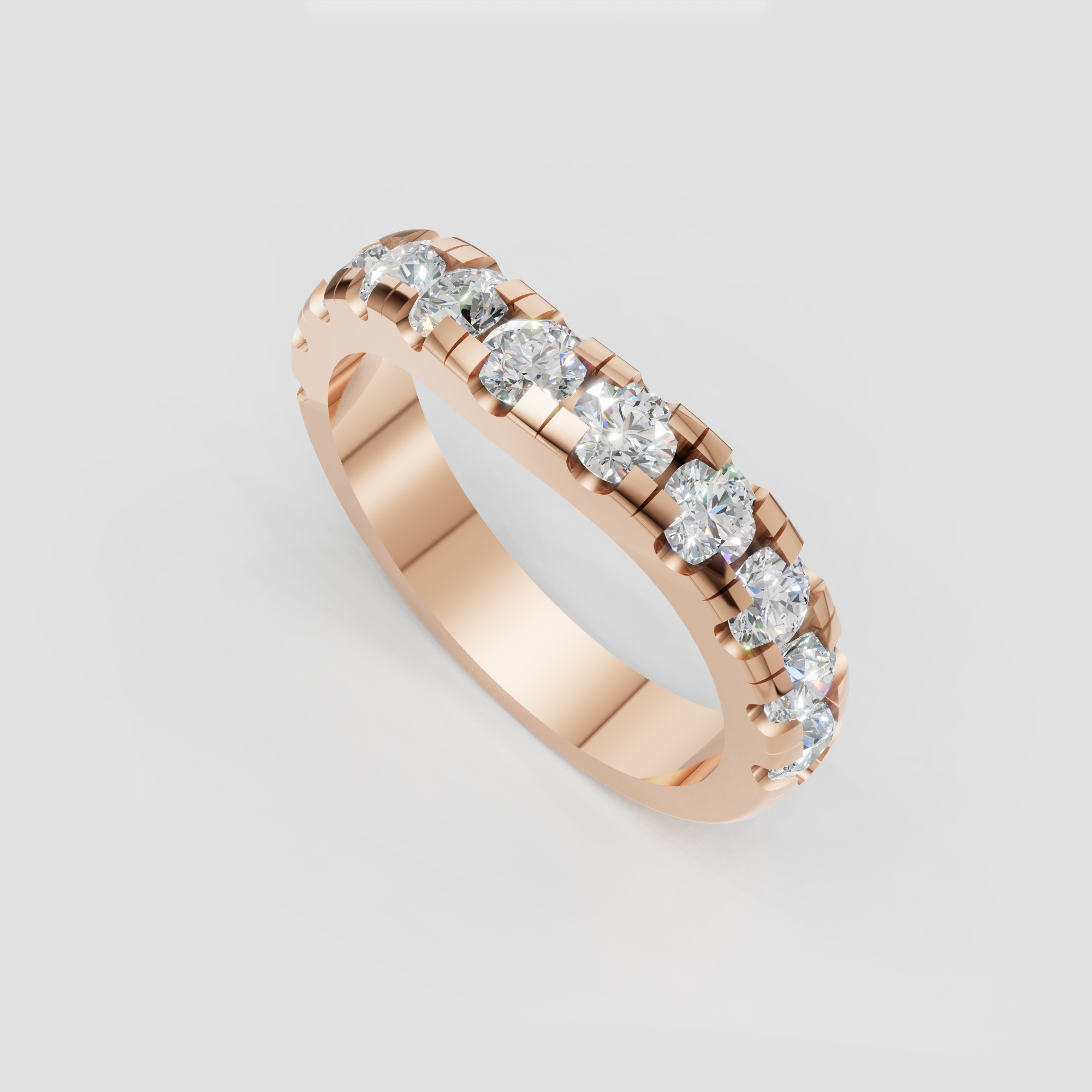 Curved Lab Grown Diamond Wedding Band