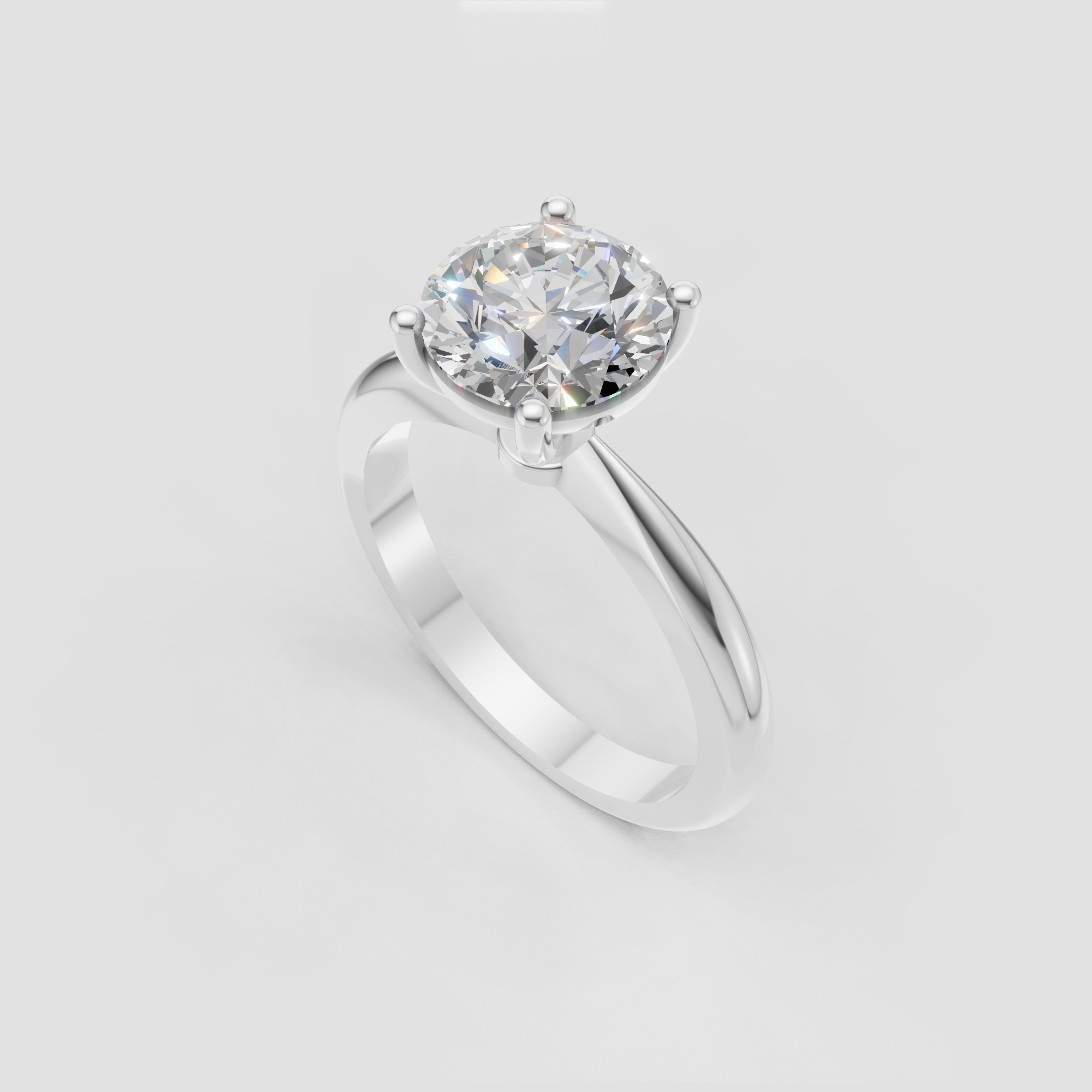 IGI Certified Round Lab Diamond Engagement Ring