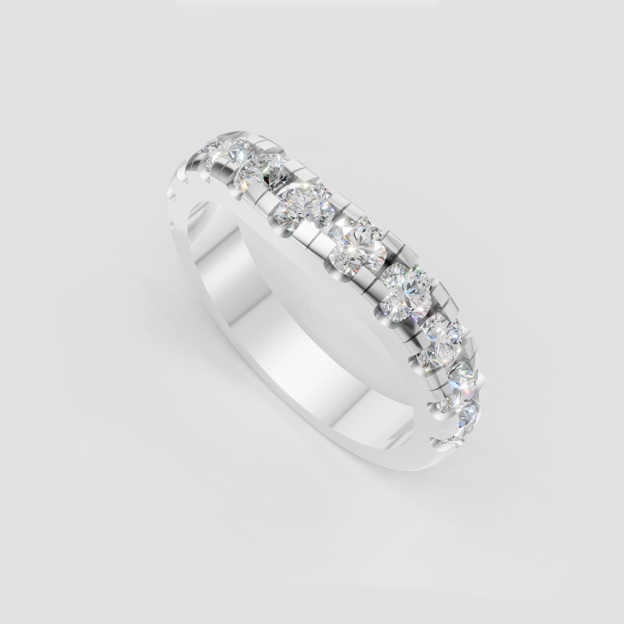 Curved Lab Grown Diamond Wedding Band