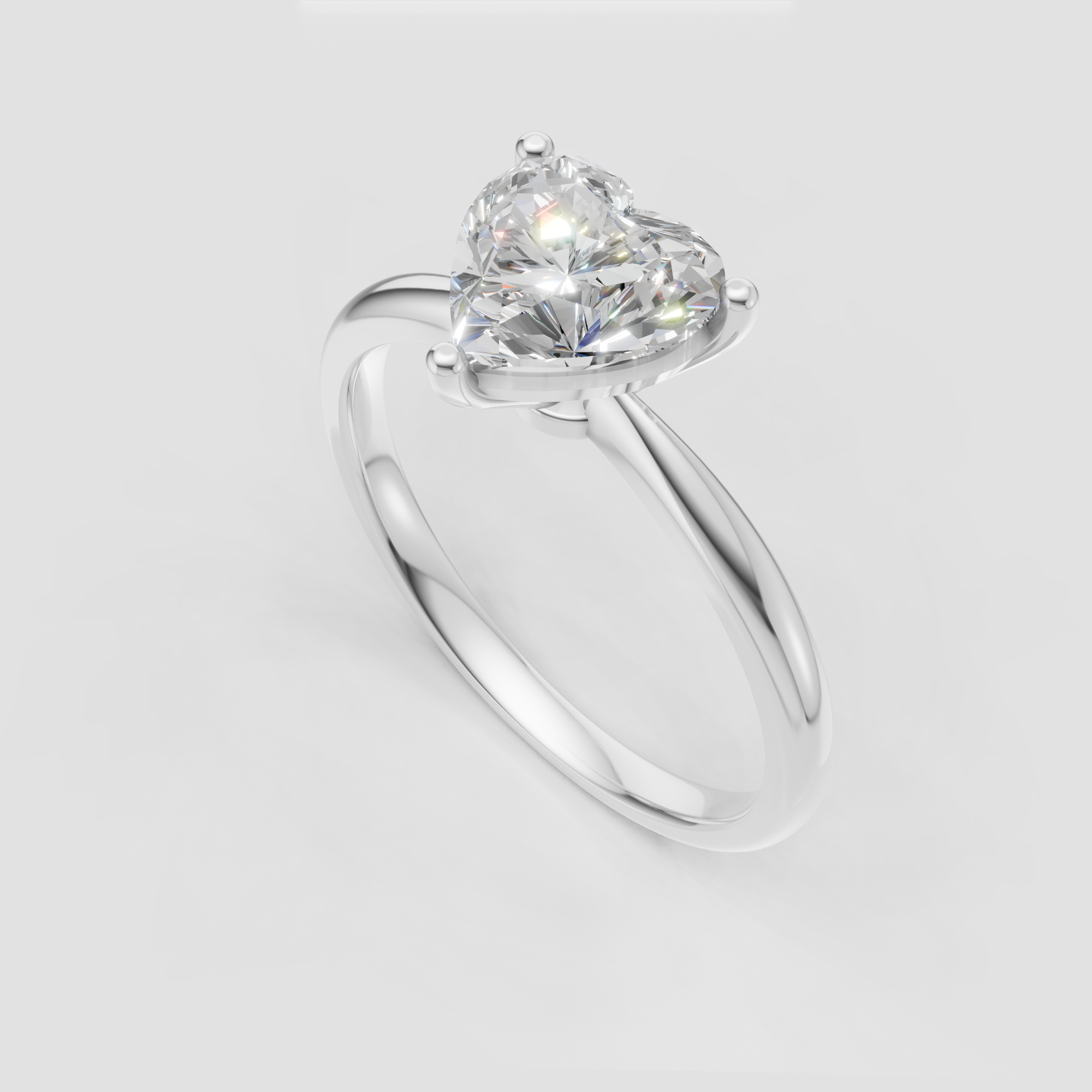 Heart Shaped Lab Grown Diamond Solitaire Engagement Ring
