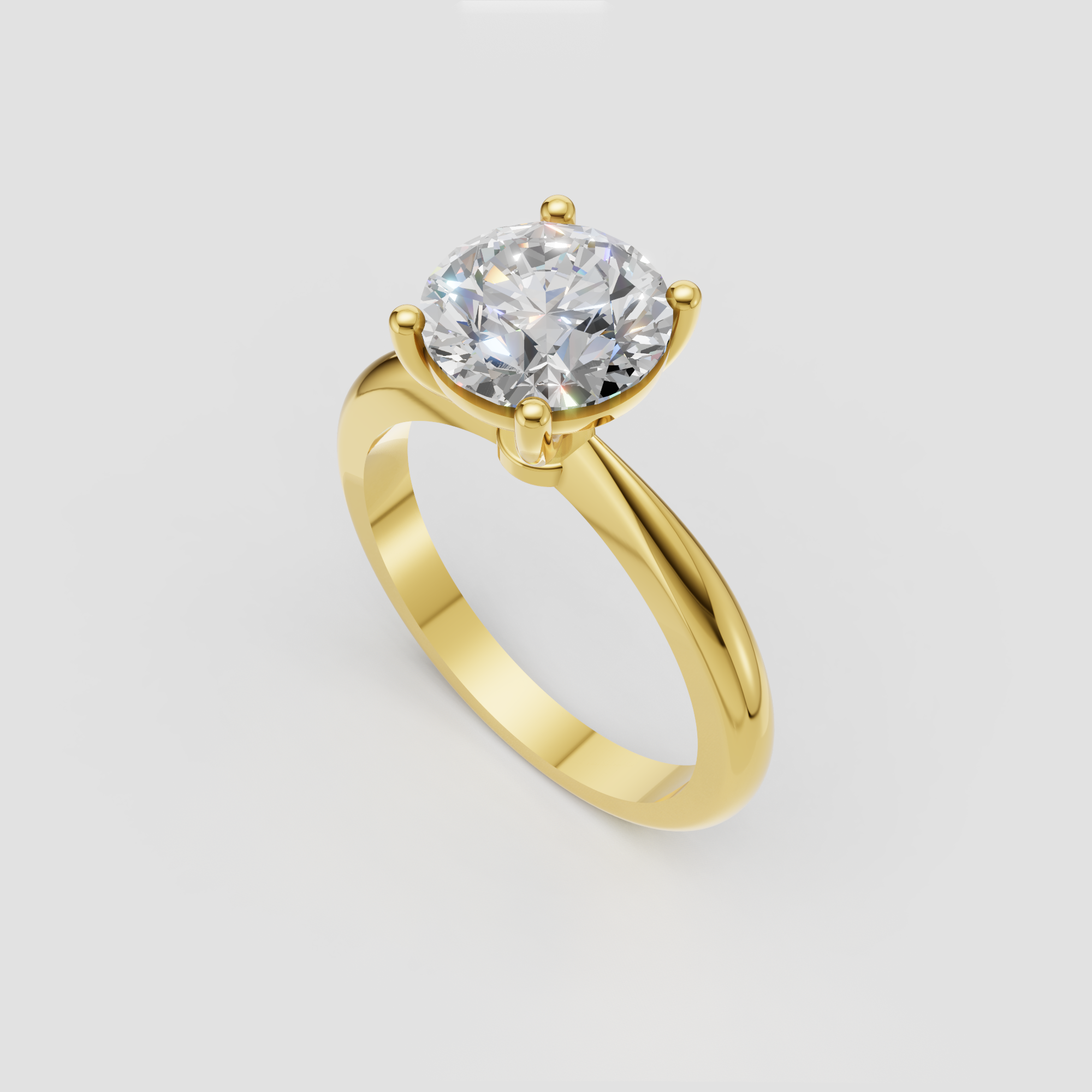 IGI Certified Round Lab Diamond Engagement Ring