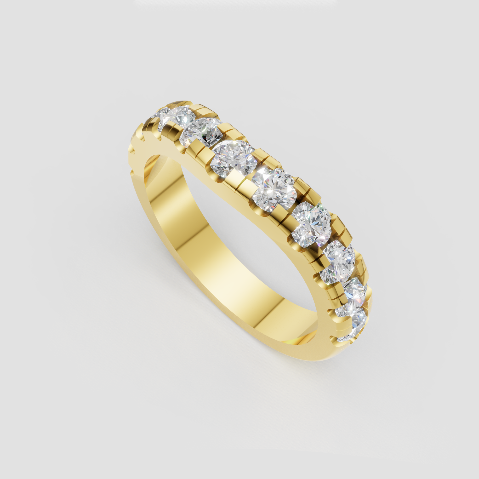 Curved Lab Grown Diamond Wedding Band