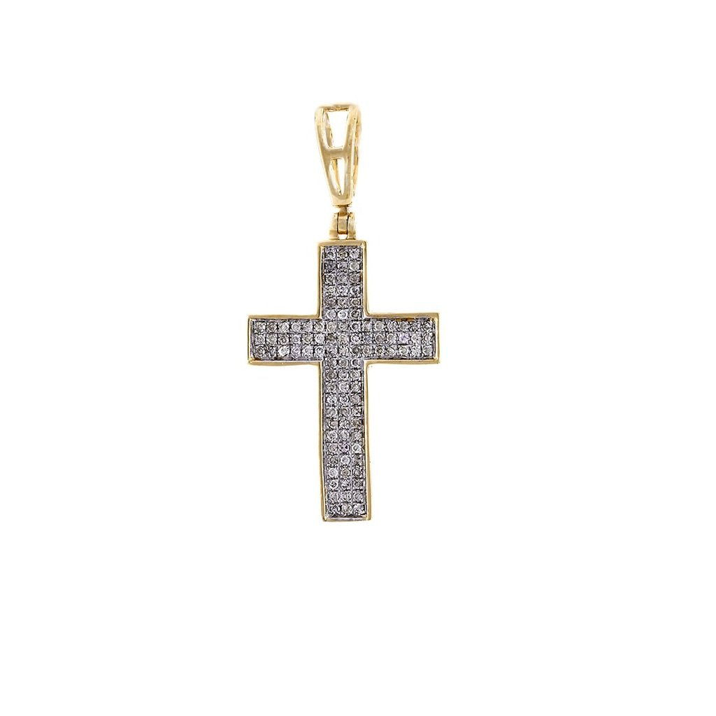 Mens Diamond Cross Pendant Necklace