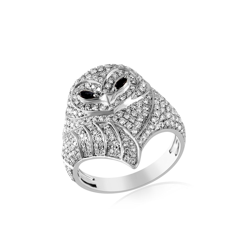 Full Iced Out 3D OWL Hip Hop Mens Fashion Ring
