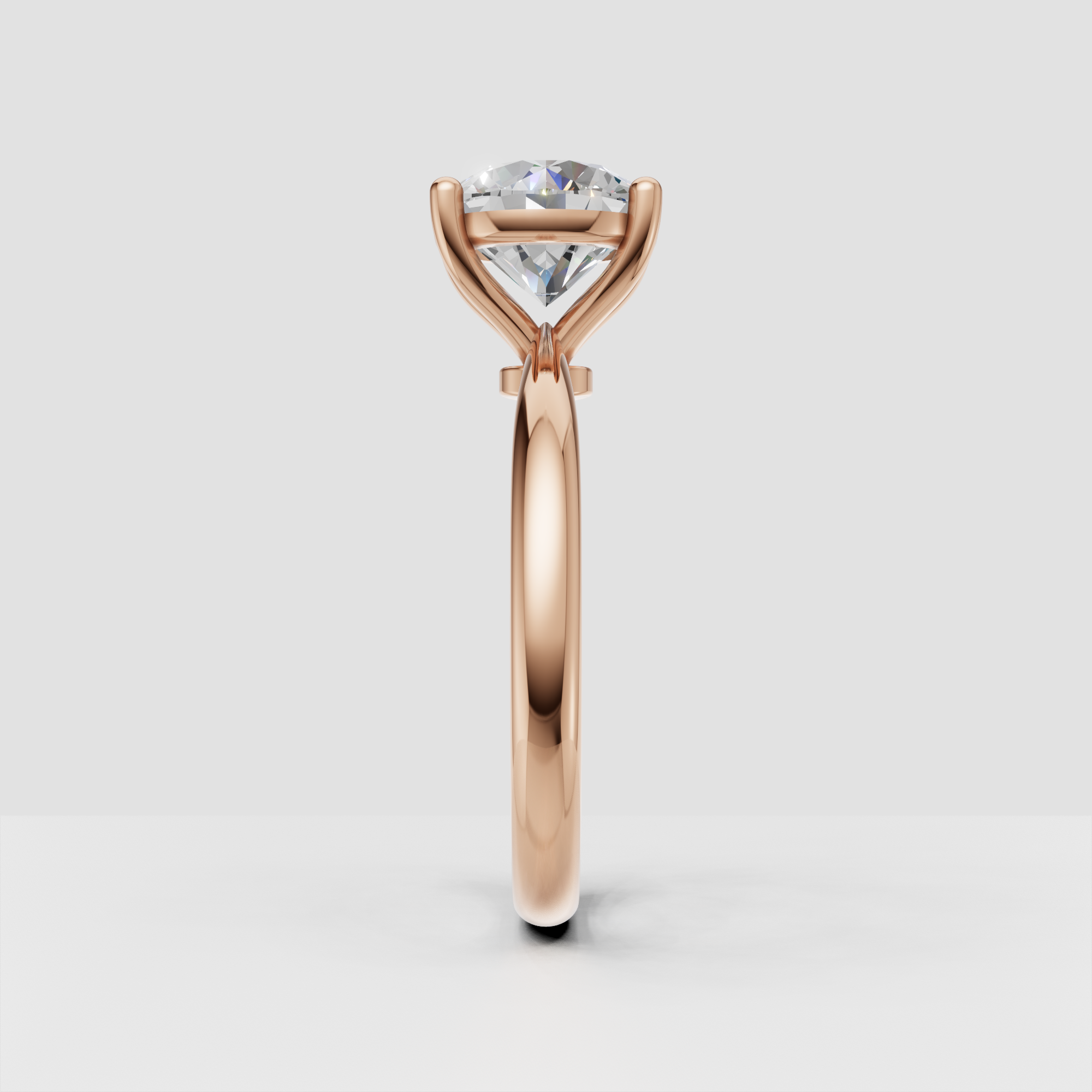 IGI Certified Round Lab Diamond Engagement Ring