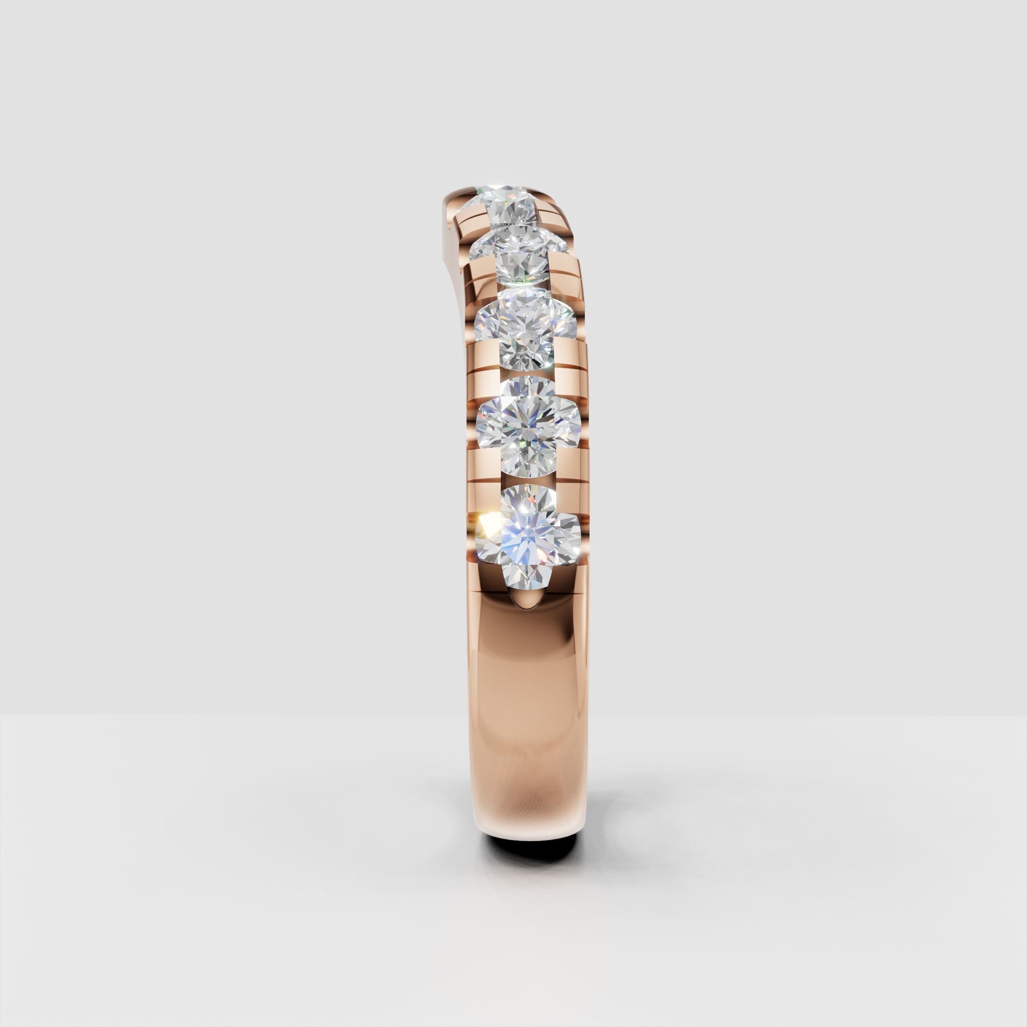Curved Lab Grown Diamond Wedding Band