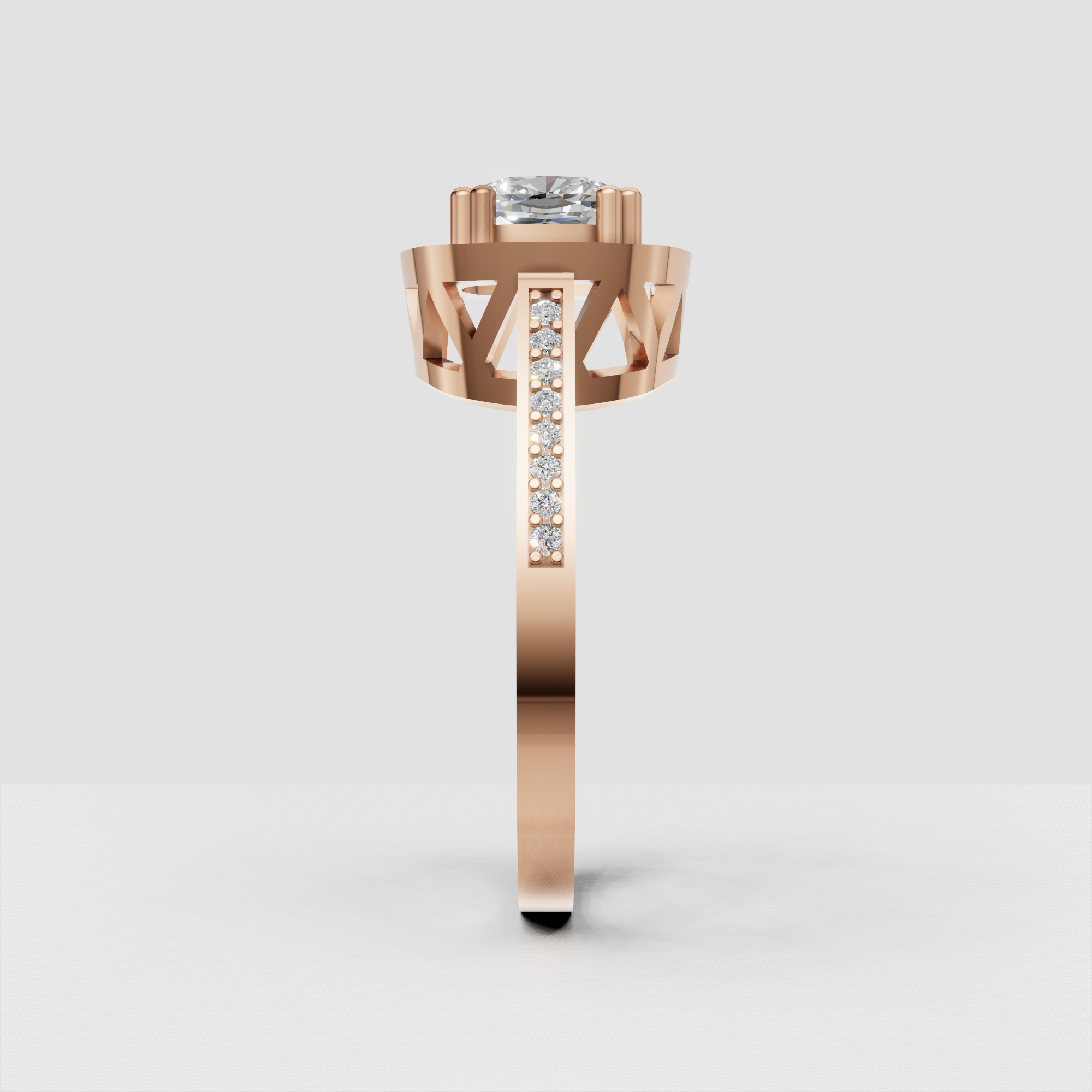 Cushion Cut Lab Grown Diamond Halo Engagement Ring