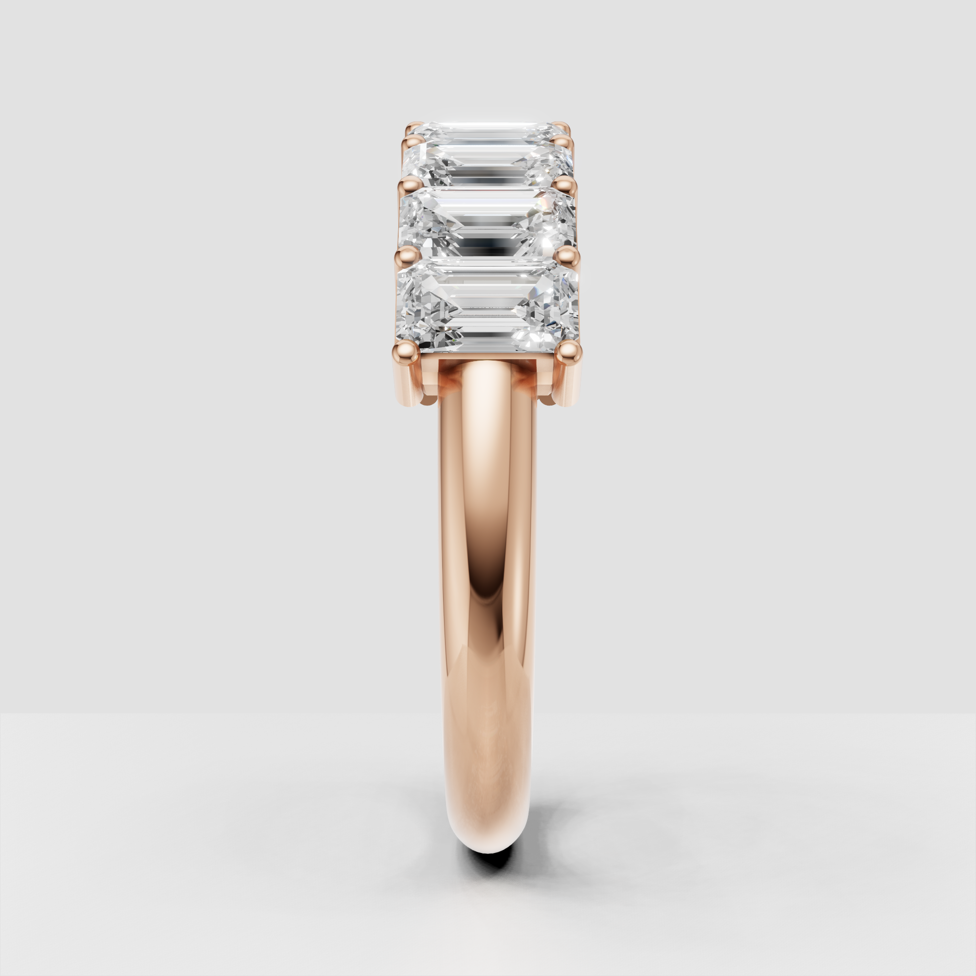 Emerald Cut Lab Grown Diamond Eternity Wedding Band