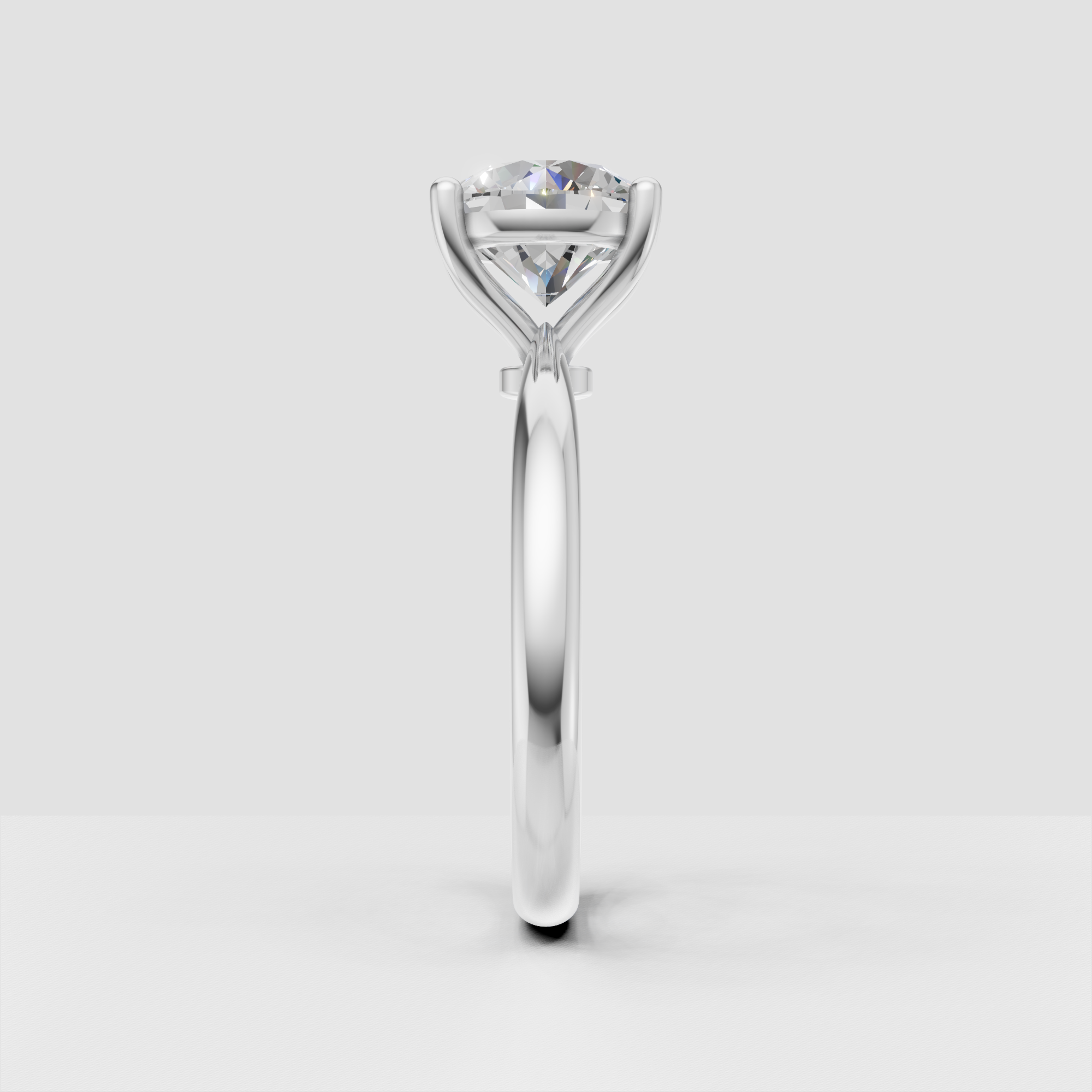IGI Certified Round Lab Diamond Engagement Ring