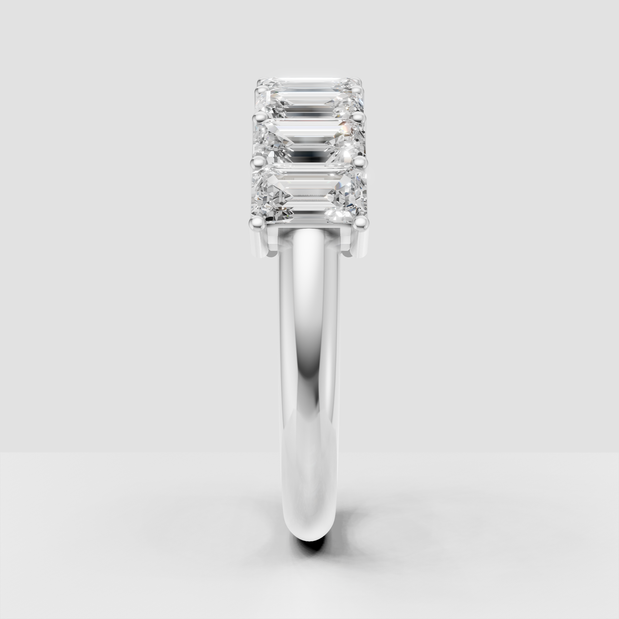 Emerald Cut Lab Grown Diamond Eternity Wedding Band